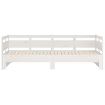 furnicato Bett Tagesbett Ausziehbar Weiß Massivholz Kiefer 2x(90x190) cm