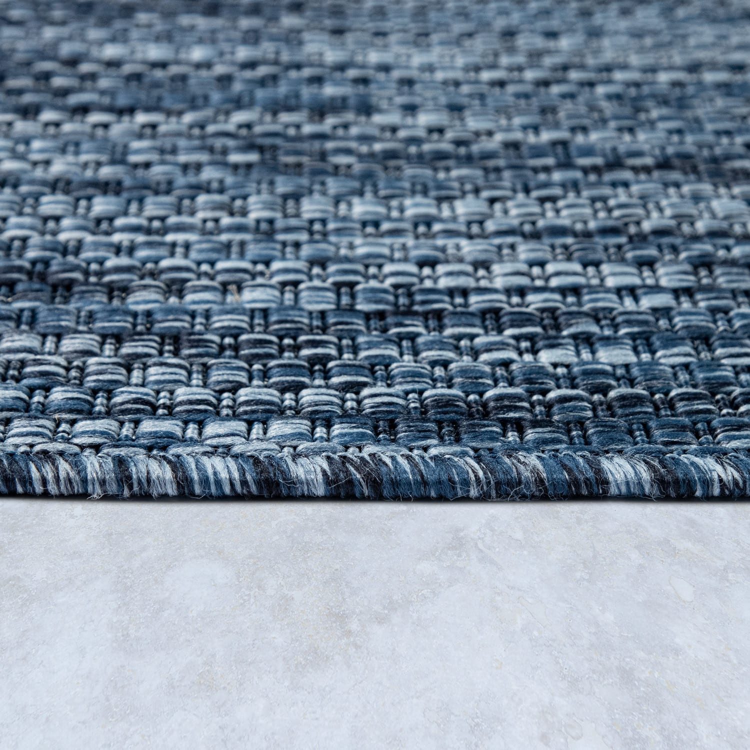 KADIMA DESIGN Teppich Unifarben Wohnzimmer schmutzabweisend Teppich Kurzflor, Rechteckig, Höhe: 4 mm, 100% Polypropylen,60x100, Dunkelblau