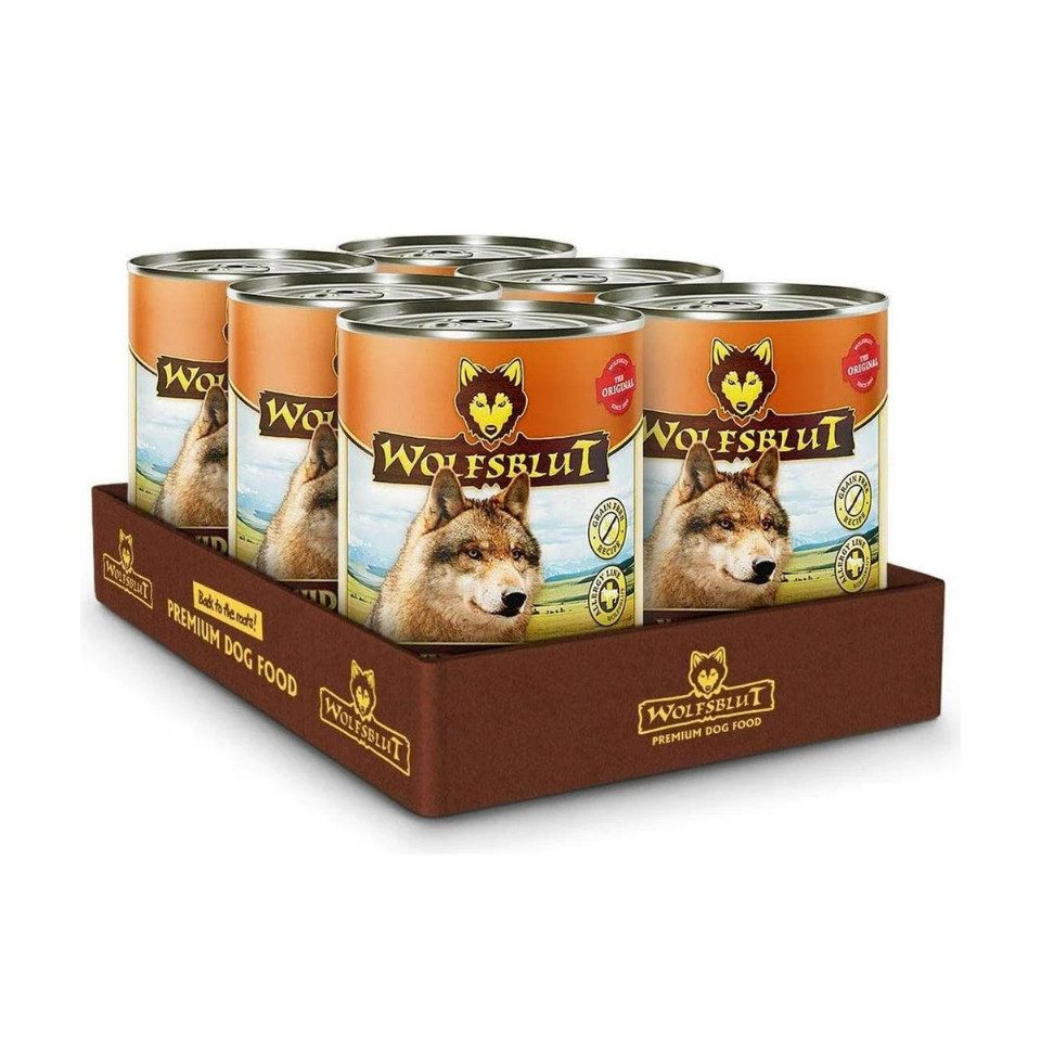 Wolfsblut Wide Plain Adult - hypoallergenes Nassfutter mit Pferd 6x395g, Nassfutter für: Hunde