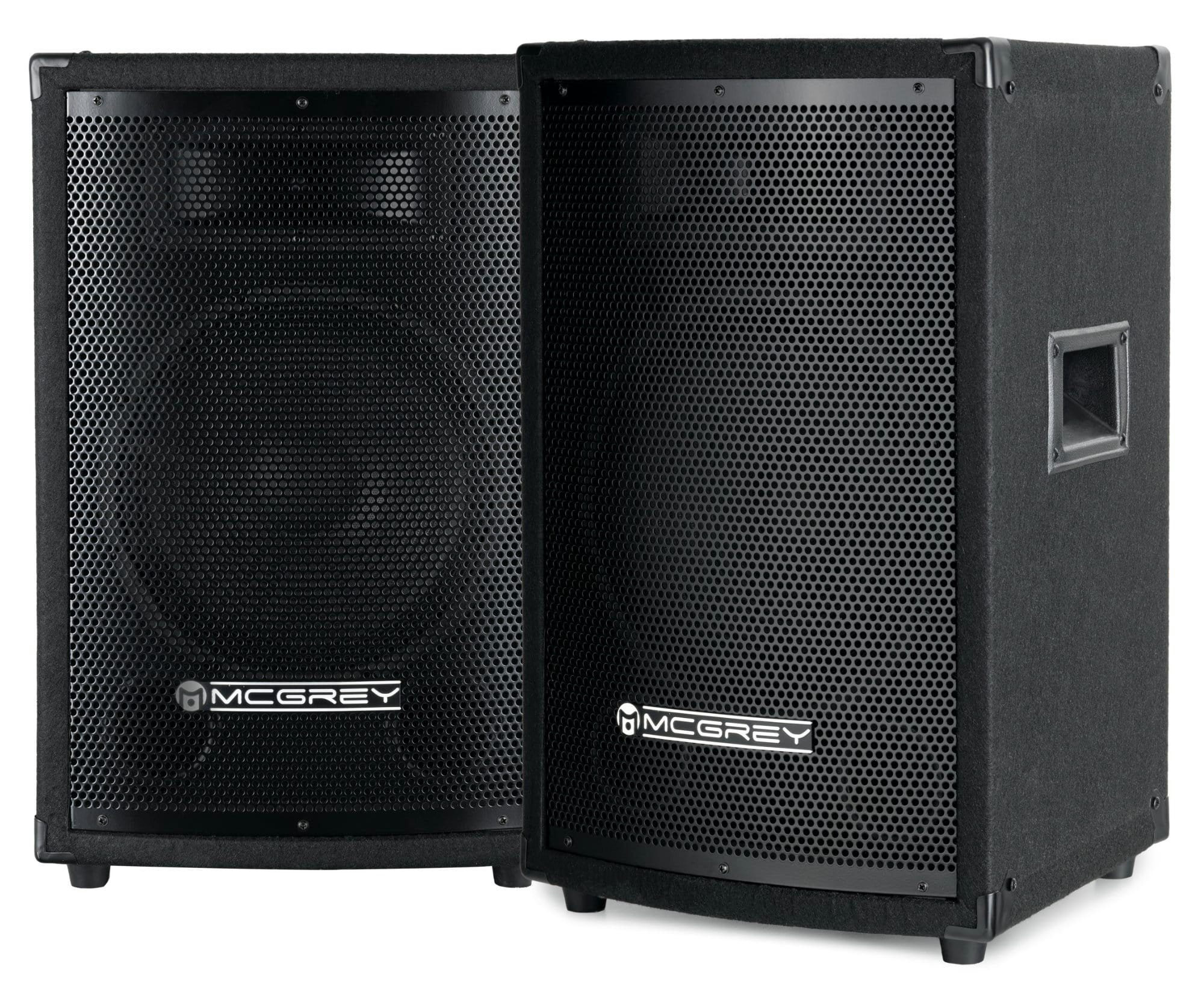 McGrey TP-10 DJ PA Box 25cm (10) Subwoofer, 2-Wege System, Holzgehäuse Lautsprecher (200 W, Paar Passiv-Speaker mit Boxenflansch)