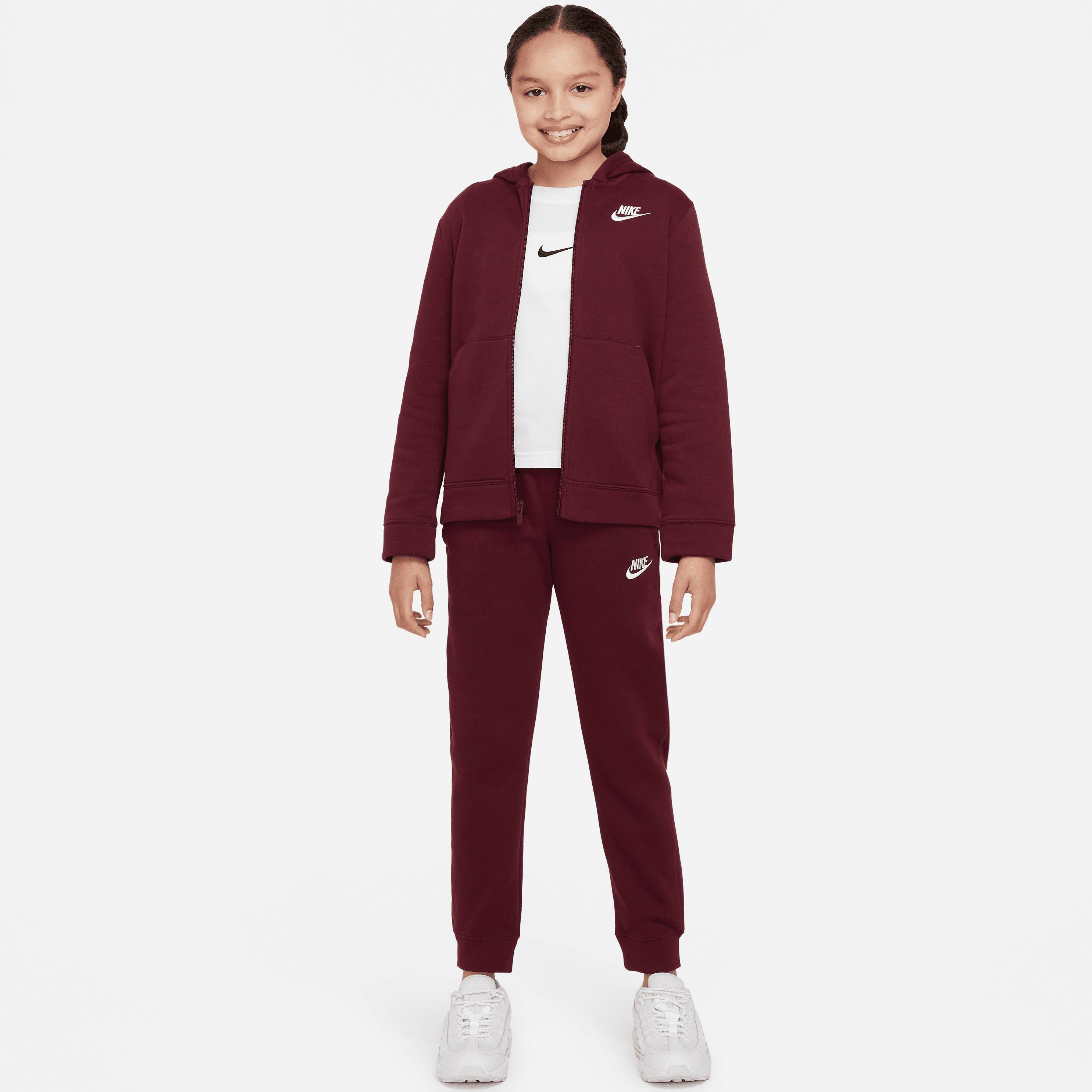 [Neuer Eröffnungsverkauf] Nike Sportswear Jogginganzug CORE DARK Kinder (Set, für 2-tlg), BEETROOT/WHITE NSW BEETROOT/DARK
