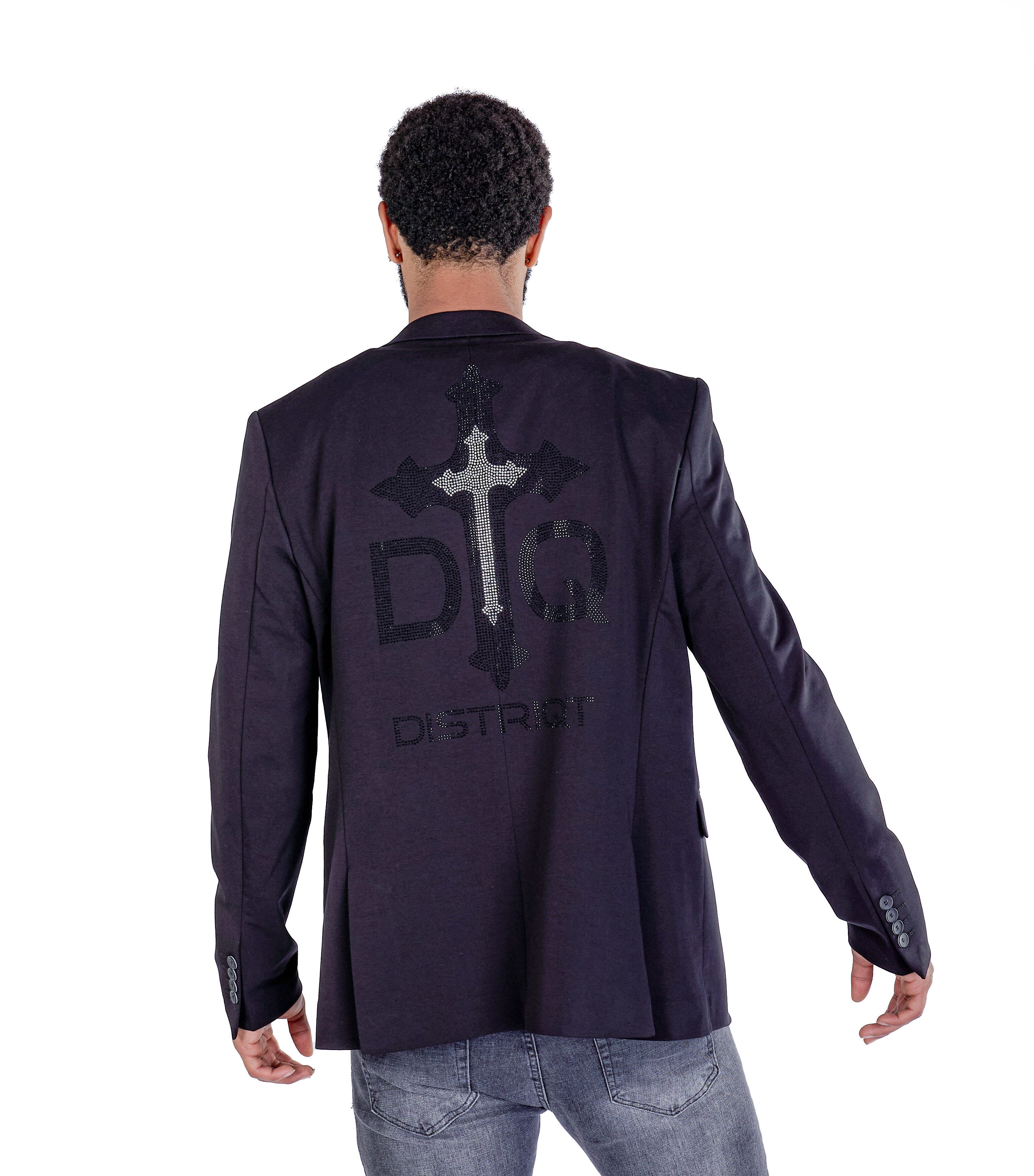 Denim Distriqt Sakko Designer Slim Fit Strass Herren Sakko Schwarz 46 günstig online kaufen