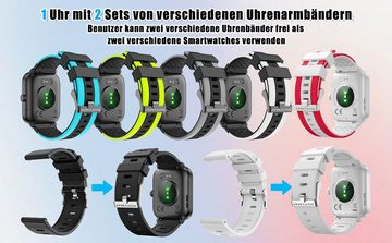 HUYVMAY Smartwatch (1,8 Zoll, Android, iOS), Mit IP68 wasserdichte Uhr mit DIY und 120 Uhrengesichten 100 Sportmodi