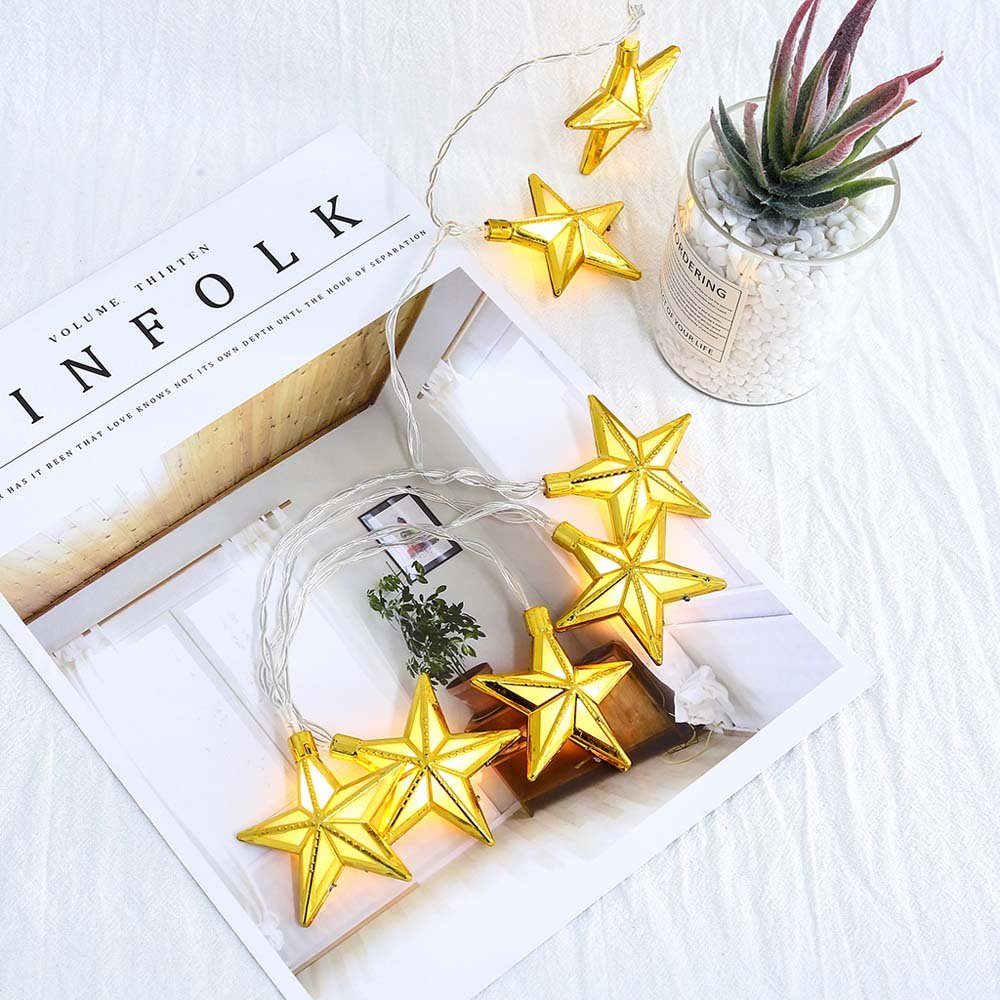 Rosnek LED Dekolicht LED Star Moon String Light, Eid Muslim Islam Festival Party Deko, 10LEDs 1.5m