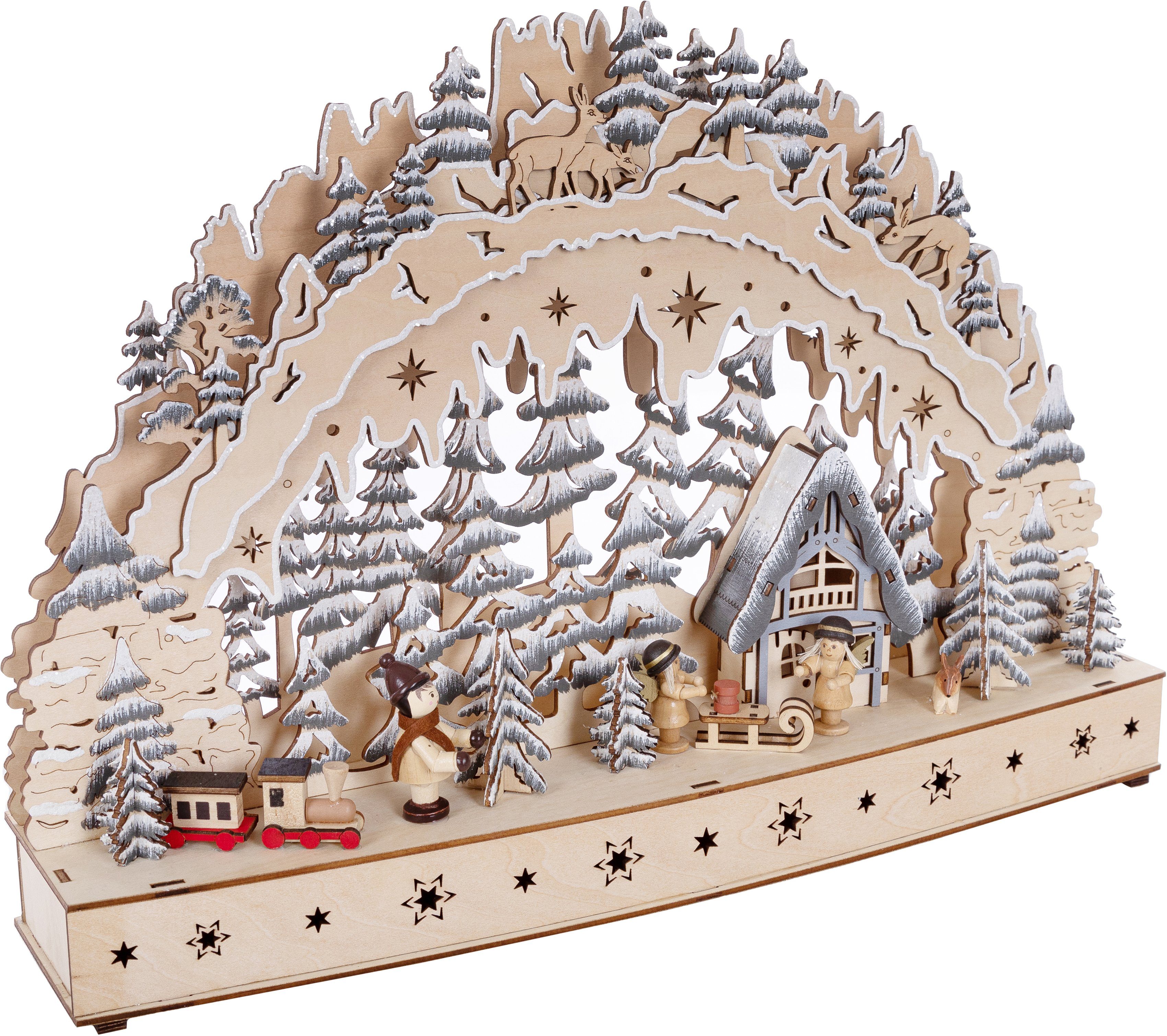 Myflair Möbel & Accessoires LED Schwibbogen Weihnachtsdeko (1-tlg), aus Holz, mit LED Beleuchtung, Höhe ca. 31 cm