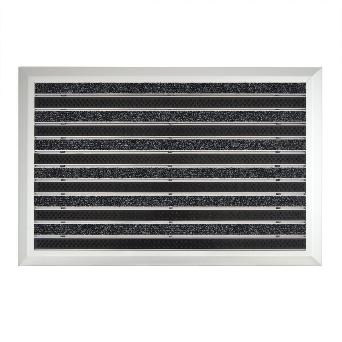 Karat Fußmatte Excellent, 2 verschiedene Größen, rostfrei, Rechteckig, Höhe: 20 mm, Textilfaser-Rips + Bürsten