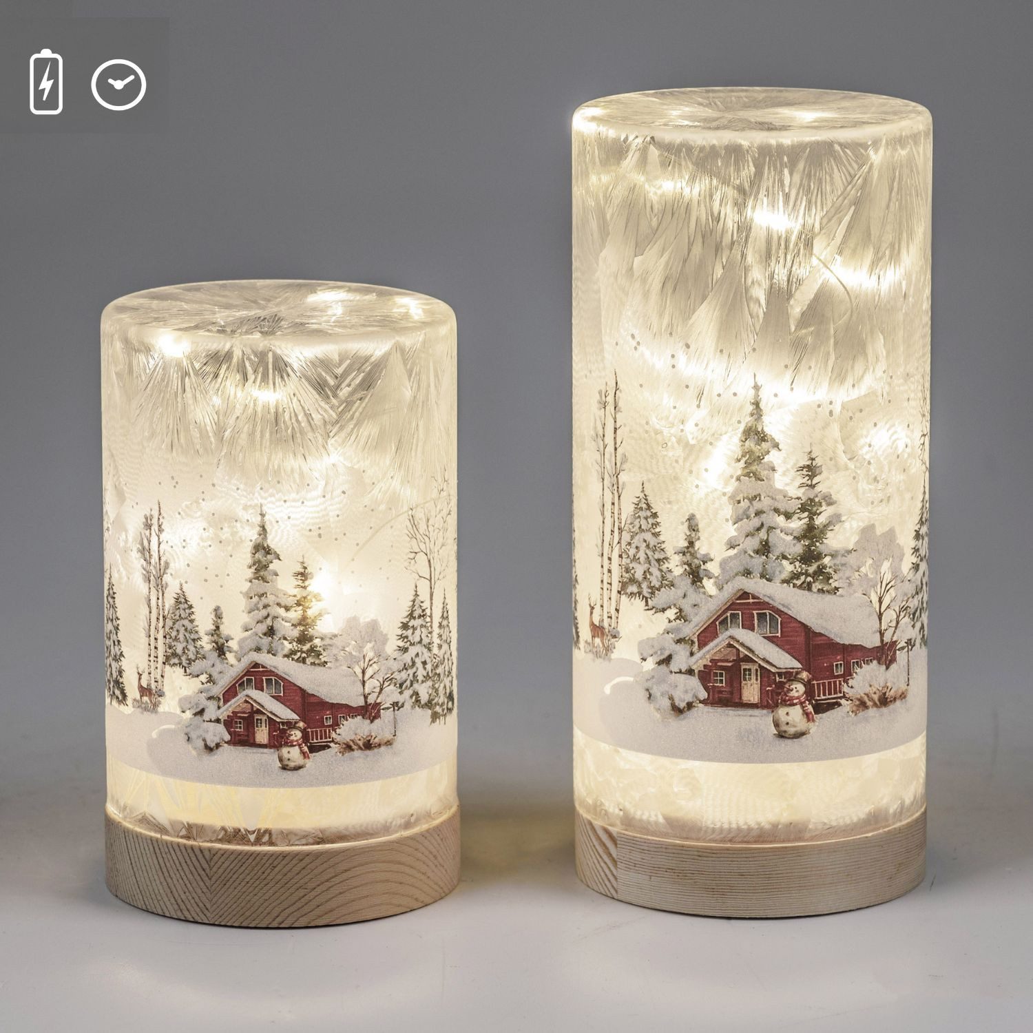 formano LED Dekolicht Winterlandschaft, LED, Mit Timerfunktion, Weiß, Winterlandschaft, H: 20cm