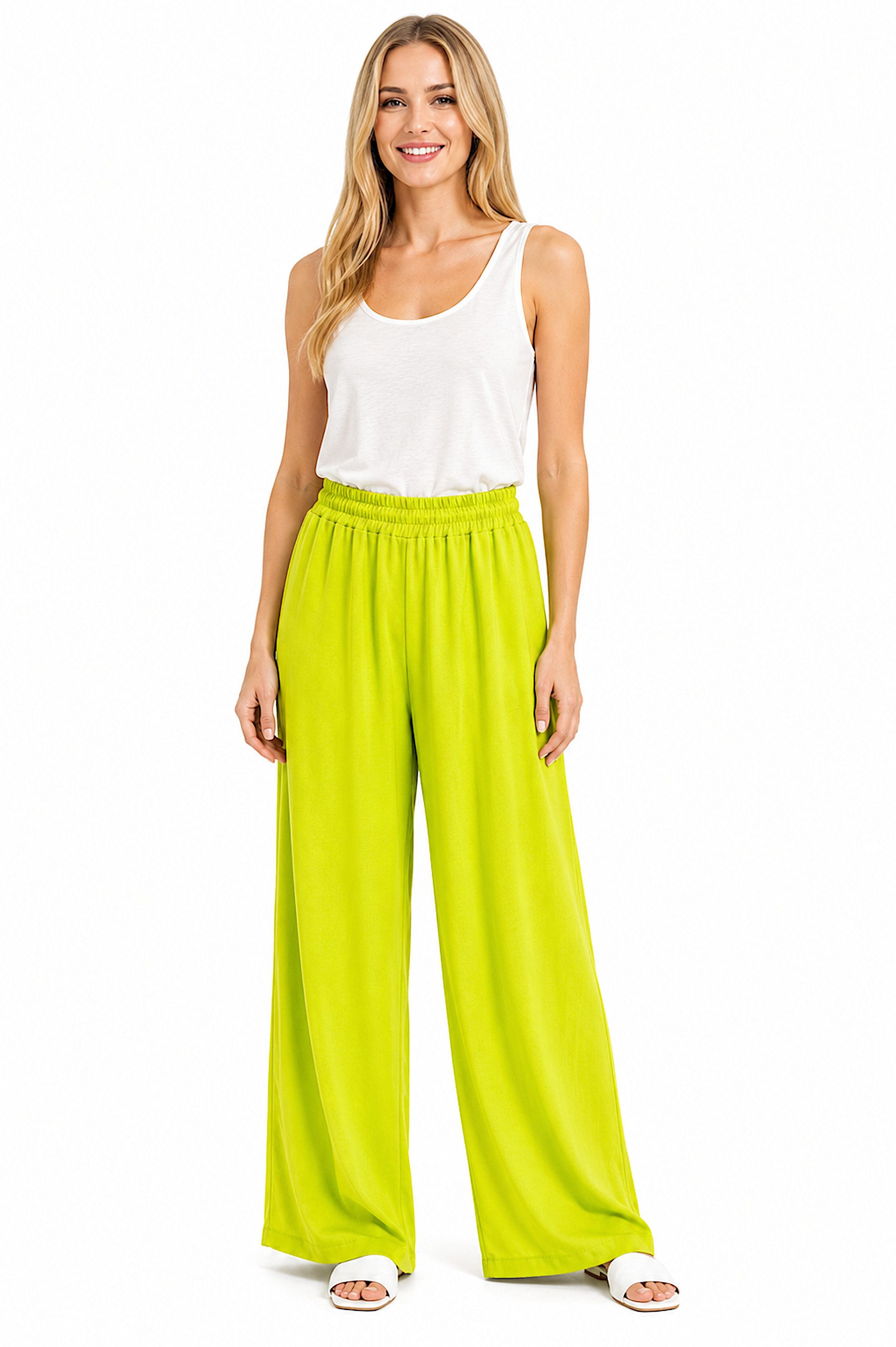 Worldclassca Stoffhose Worldclassca Crinkle-Hose Stoffhose Strandhose Weite Sommerhose Leicht Neue Kollektion - Stilvolle und gemütliche Sommer Mode für Damen