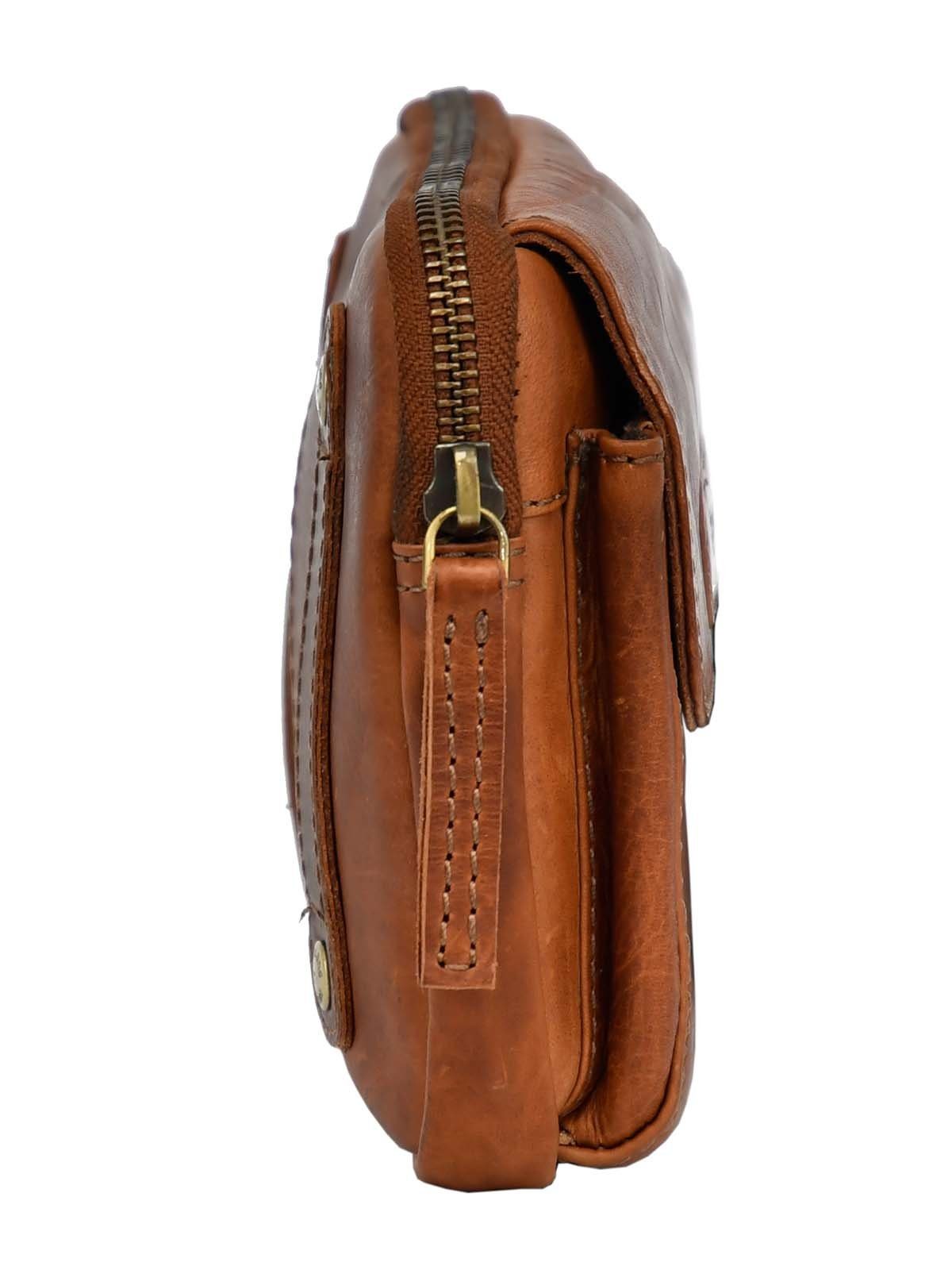 GreenLand Nature Gürteltasche GREENLAND Soft & Safe Gürteltasche RFID Fb.Cognac