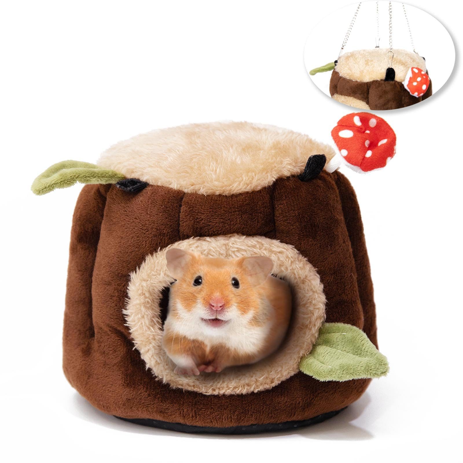 Ledander Tierhaus Meerschweinchen Höhle Hängematte Kleintierbetten Versteck, Winter Warme Kuschelsack für Hamster, Nagetiere, Zwergkaninchen & mehr