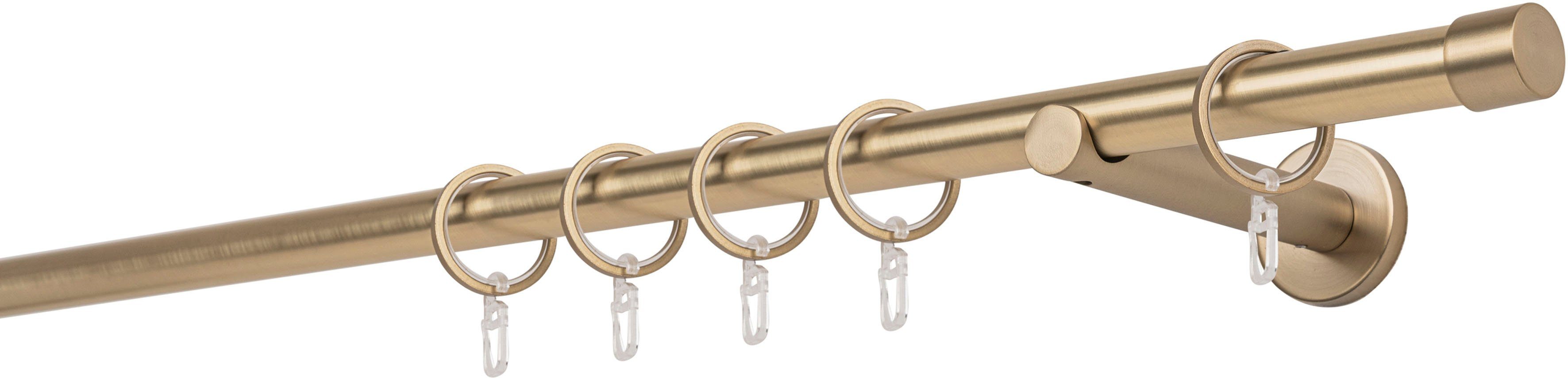 mydeco Gardinenstange 20mm Cap Wandträger 12 cm, 1-läufig, Fixmaß, verschraubt