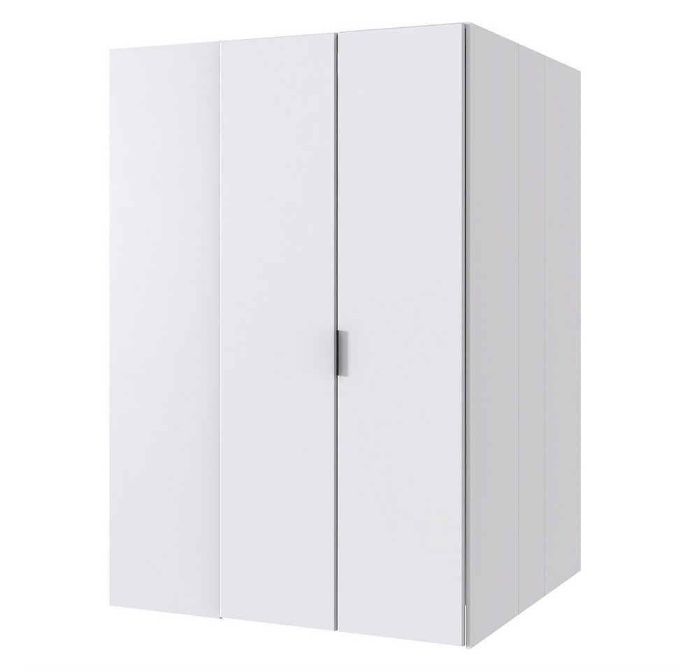 Lomadox Eckschrank NOLI-43 weiß 2-türig begehbar Spiegel 135x197x127 cm
