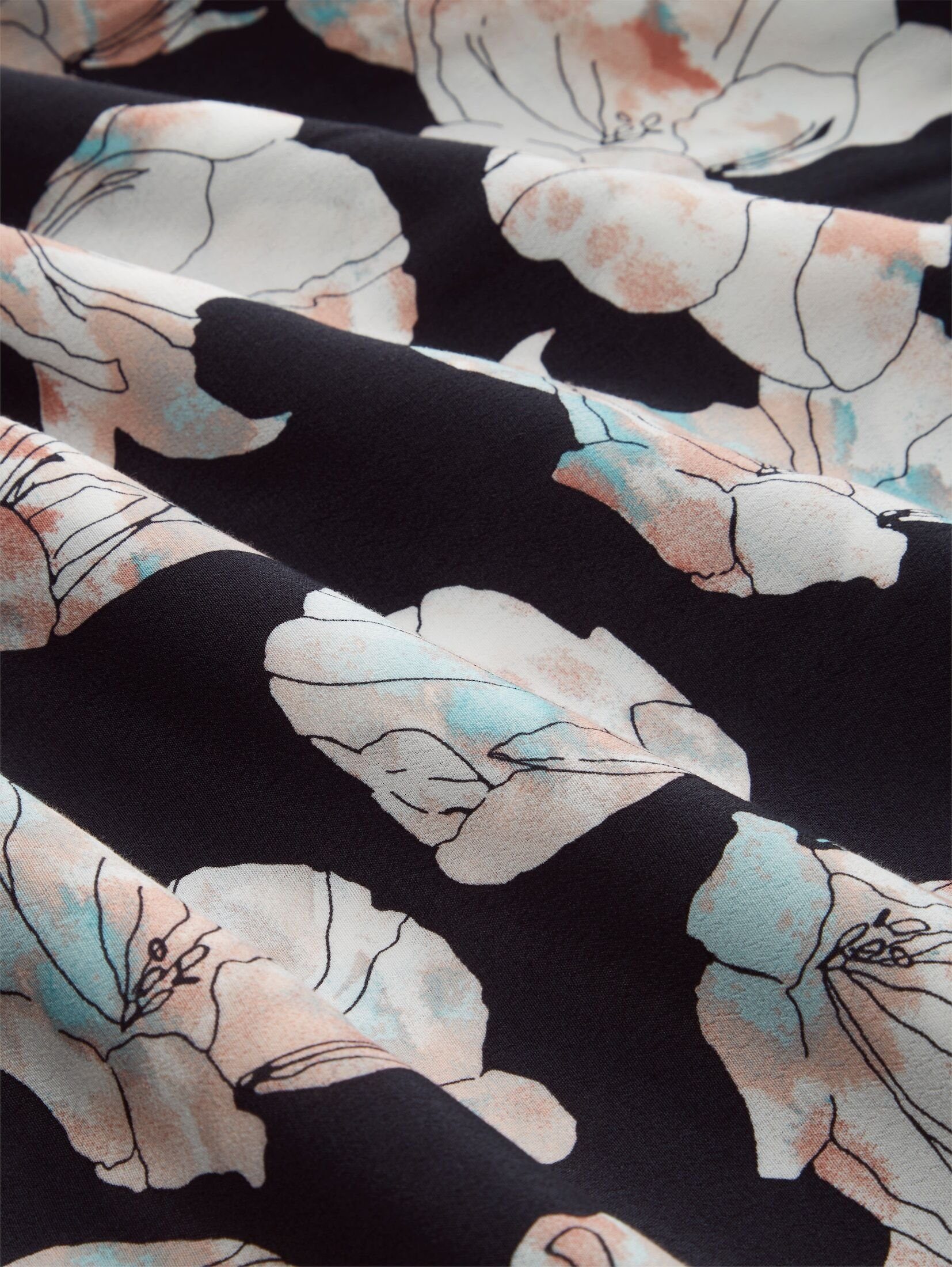 Gemustertes dye Jerseykleid design TOM Volants mit flower tie Kleid TAILOR