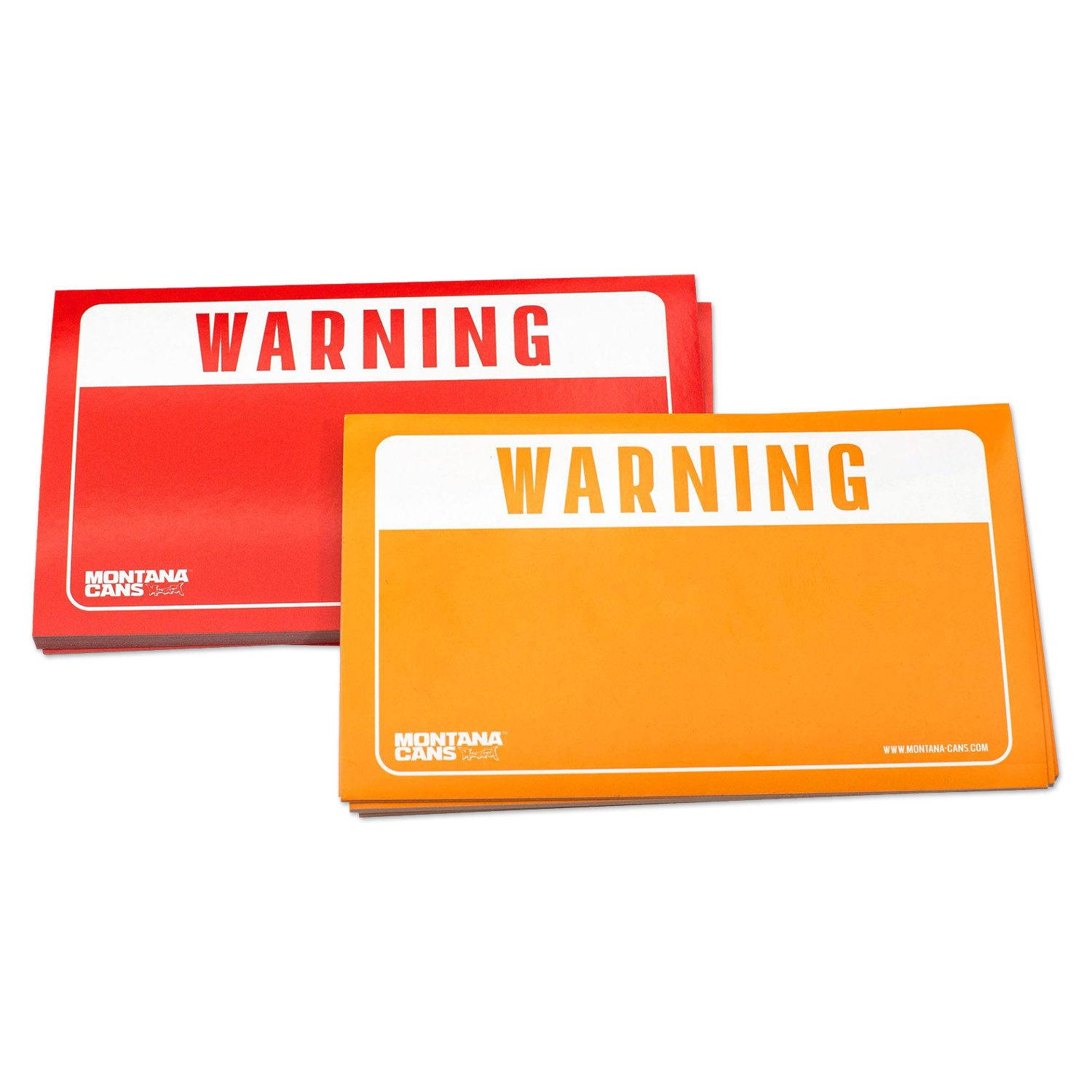 Montana Cans Sticker Stickerpack, Montana "WARNING", Rot / Gelb, 100 Stück, (100-tlg), 50x gelb & 50x rot