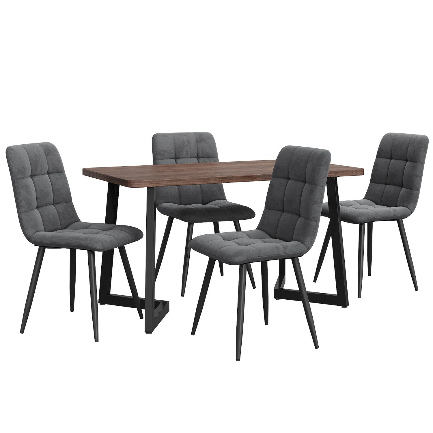 Flieks Essgruppe, (5-tlg), Esstisch mit 4 Stühlen Set Küchetisch Esszimmers günstig online kaufen