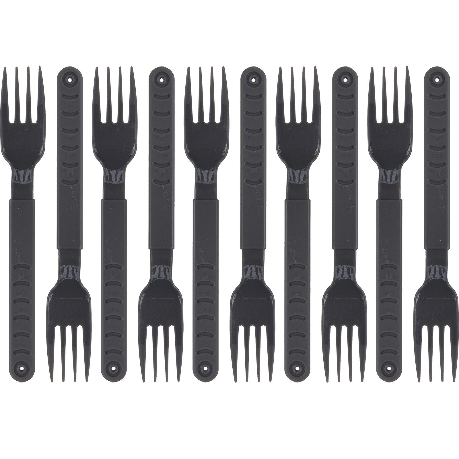 Koopman Tafelgabel Kunststoff 3 Farben 10/20 Tlg. Set (10 Stück), 10tlg, Kunststoff, Campinggabel, Kuchengabel, 18cm