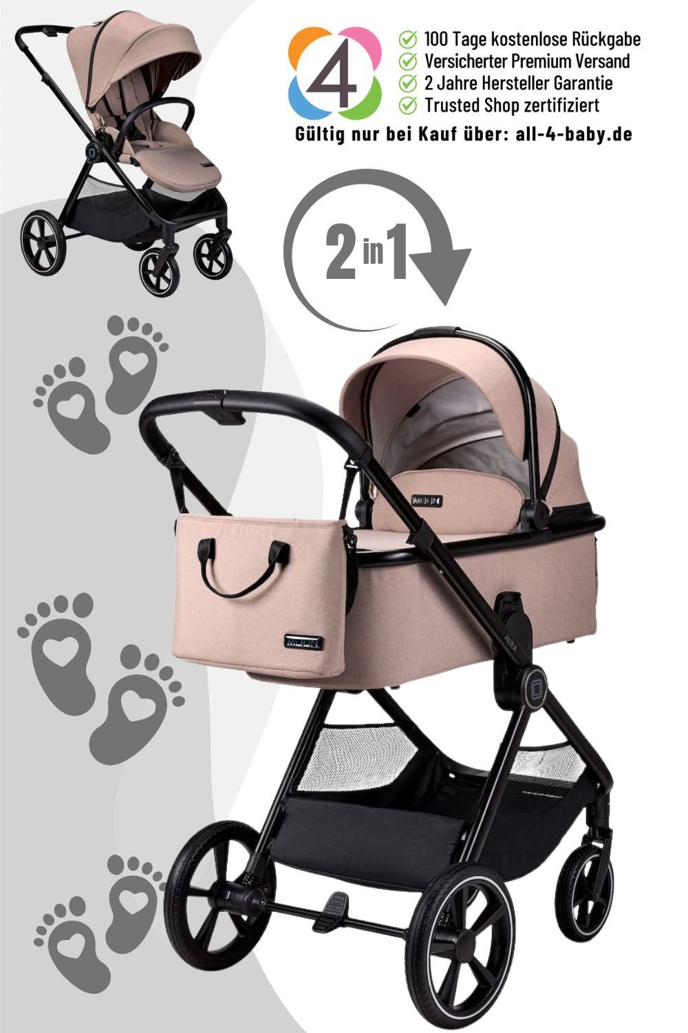 Moon Kombi-Kinderwagen Aura Komnikinderwagen