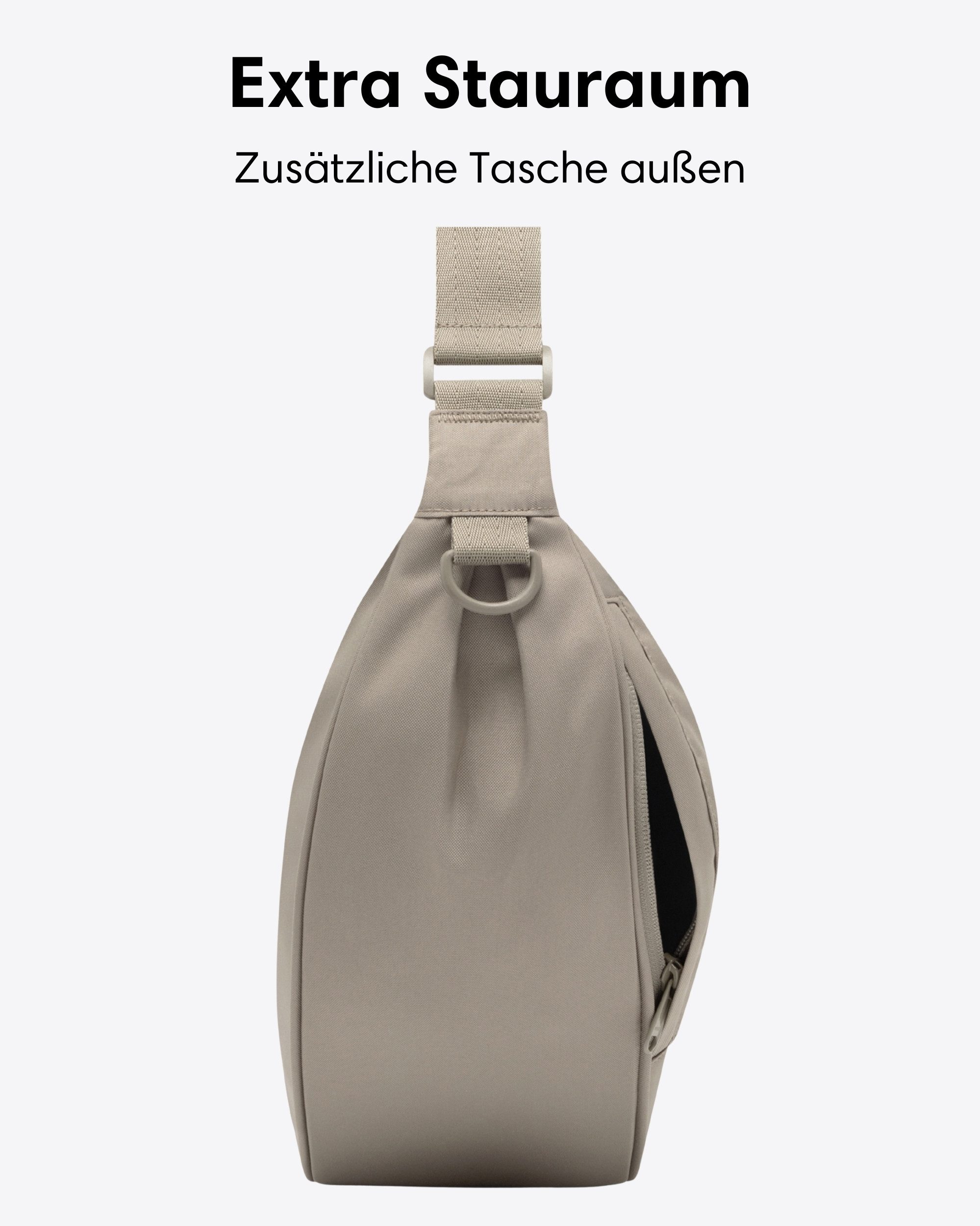 LARKSON Umhängetasche Solveig Large Halbmondtasche für Damen und Herren, Große Crossbody Bag in Halbmond Form – Bild 5 von 5