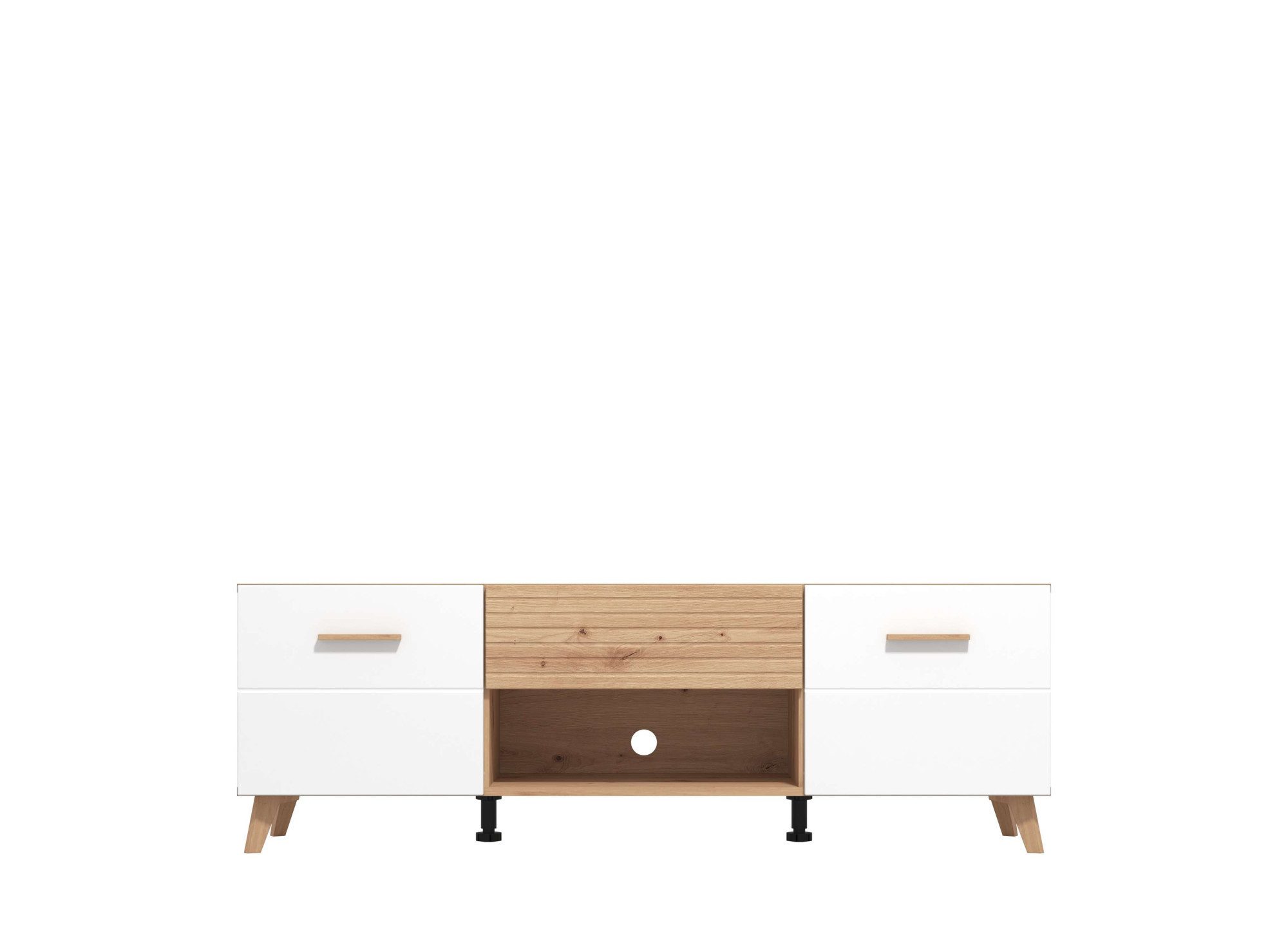 INOSIGN Lowboard Bretagna TV-Lowboard, TV-Schrank, TV-Ständer, Breite 150 cm, Kommode mit Schublade, Holzgriffen, TV-Möbel, in Artisan Eiche