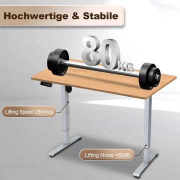 Bettizia Schreibtisch Höhenverstellbarer Schreibtisch Stahl geräuscharmen bis belastbar 80kg, Stahl