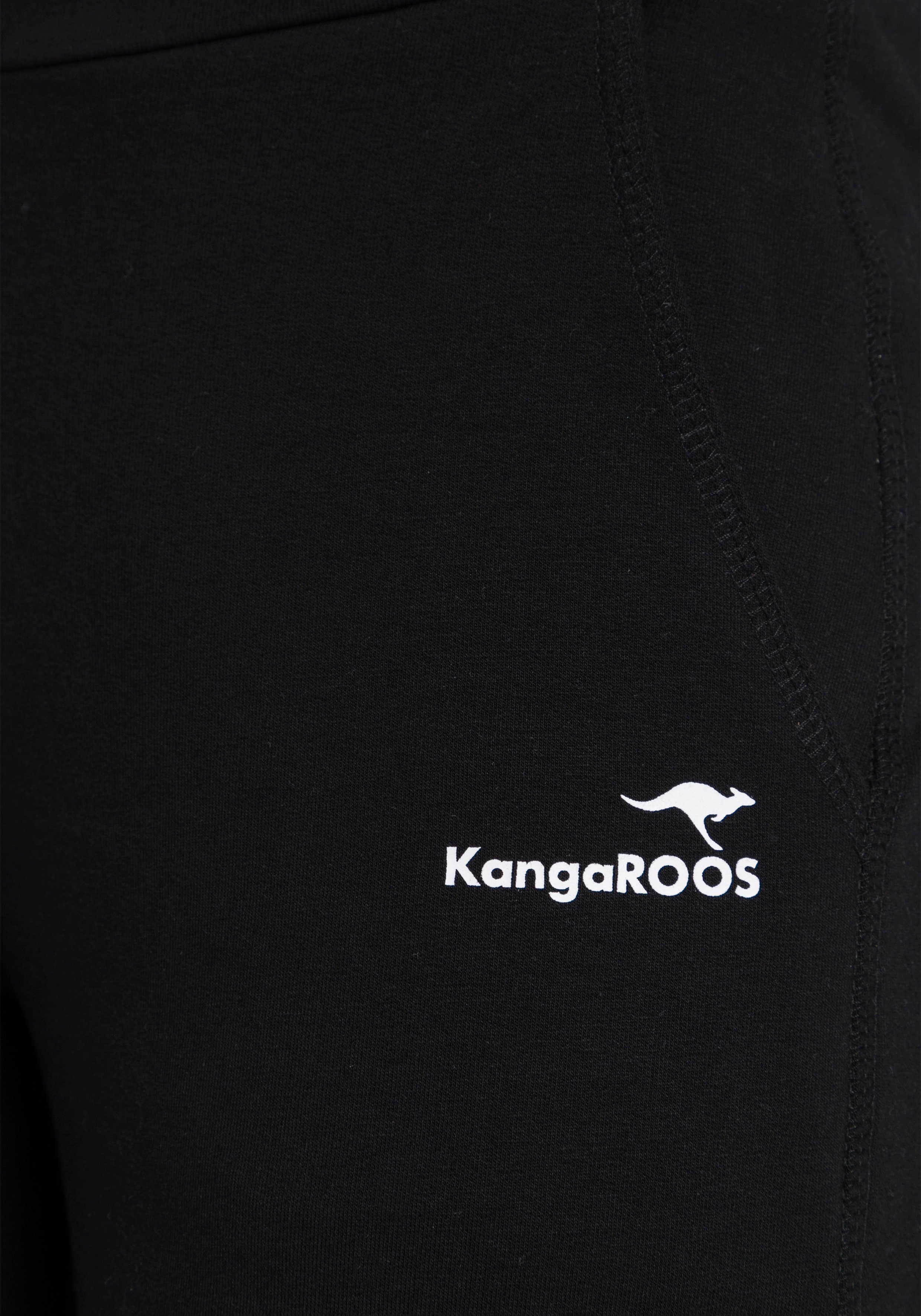 KangaROOS Jogginghose in mit 7/8-Länge schwarz Logo-Druck