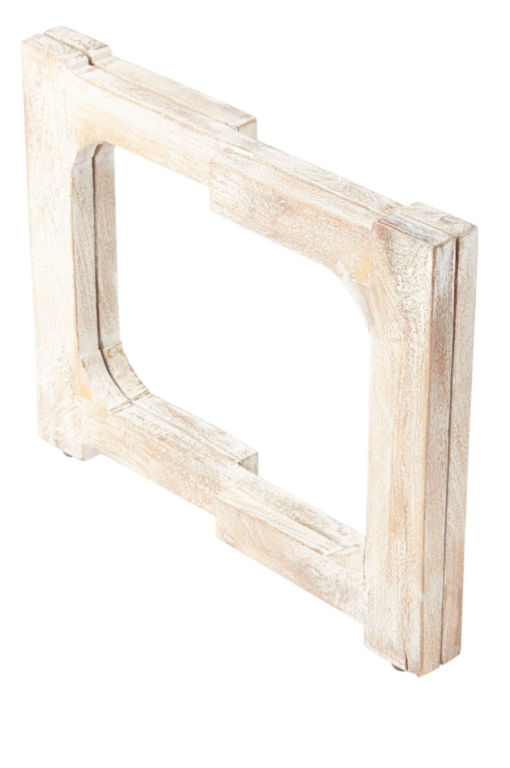 Marrakesch Orient & Mediterran Interior Tischbein Orientalisches Klapptisch-Untergestell Cadiz Weiß edel aus Holz 80 cm, Handarbeit