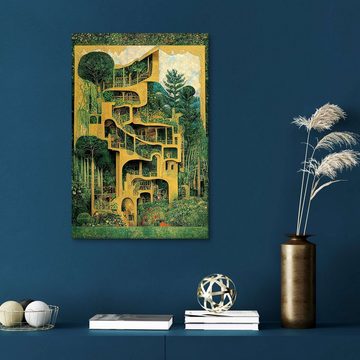 Posterlounge Leinwandbild Mariusz Flont, Magische Gärten - Collage VIII, Flur Malerei