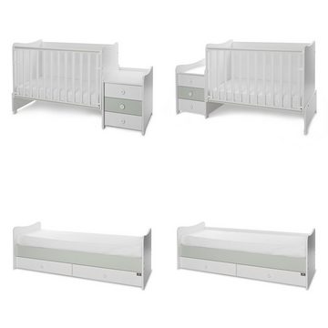 Lorelli Komplettbett Babybett Maxi Plus New, Schaukelfunktion Jugendbett Schrank Schreibtisch