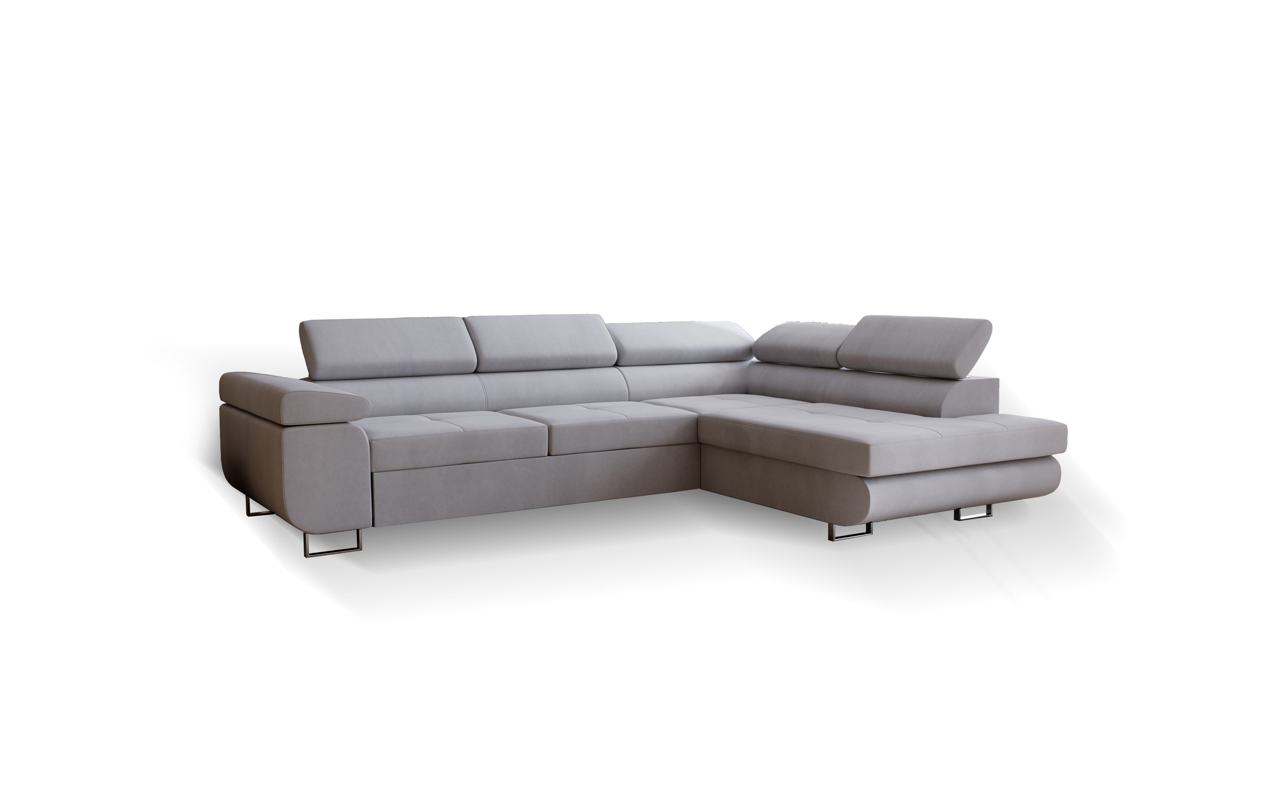 Goldstoff Ecksofa mit Schlaffunktion - Designersofa, Sofa mit Bettfunktion günstig online kaufen