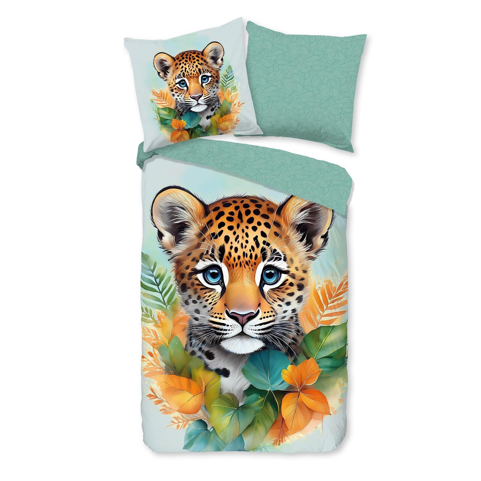 TRAUMSCHLAF Bettwäsche Tigerbaby, Renforce, 2 teilig, tierisches Design aus 100% Baumwolle