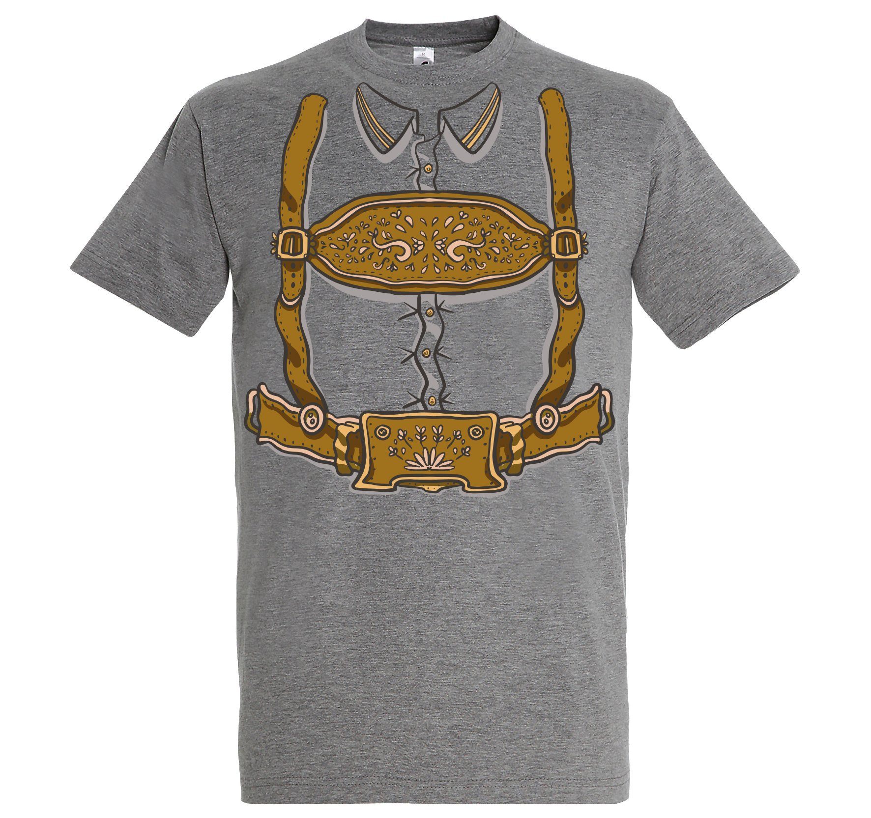 Youth Designz Print-Shirt Trachten Oktoberfest Fun-Look Herren T-Shirt mit lustigem Aufdruck Grau