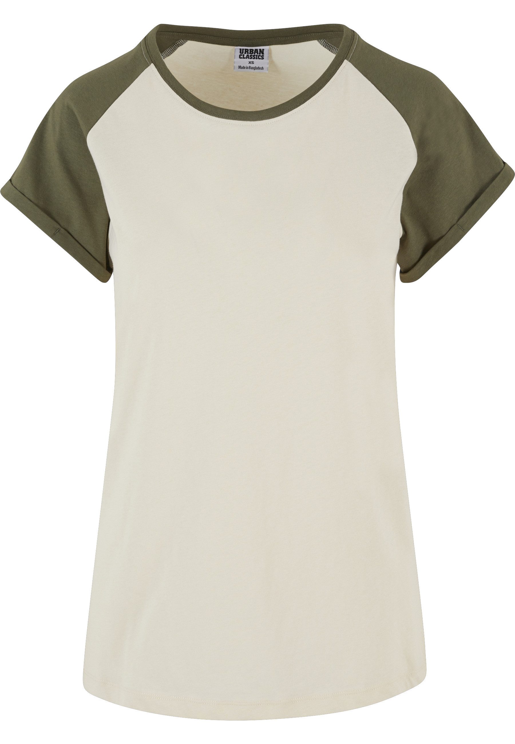 Kurzarmshirt Urban Classics Damen Ladies Contrast Raglan Tee