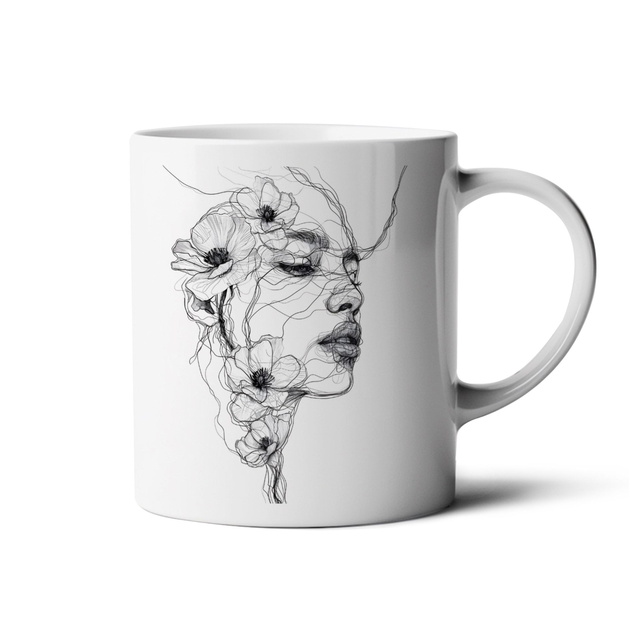 Hustling Sharks Tasse Hustling Sharks® Tasse mit Motiv - Frauen-Gesicht#1, 330 ml