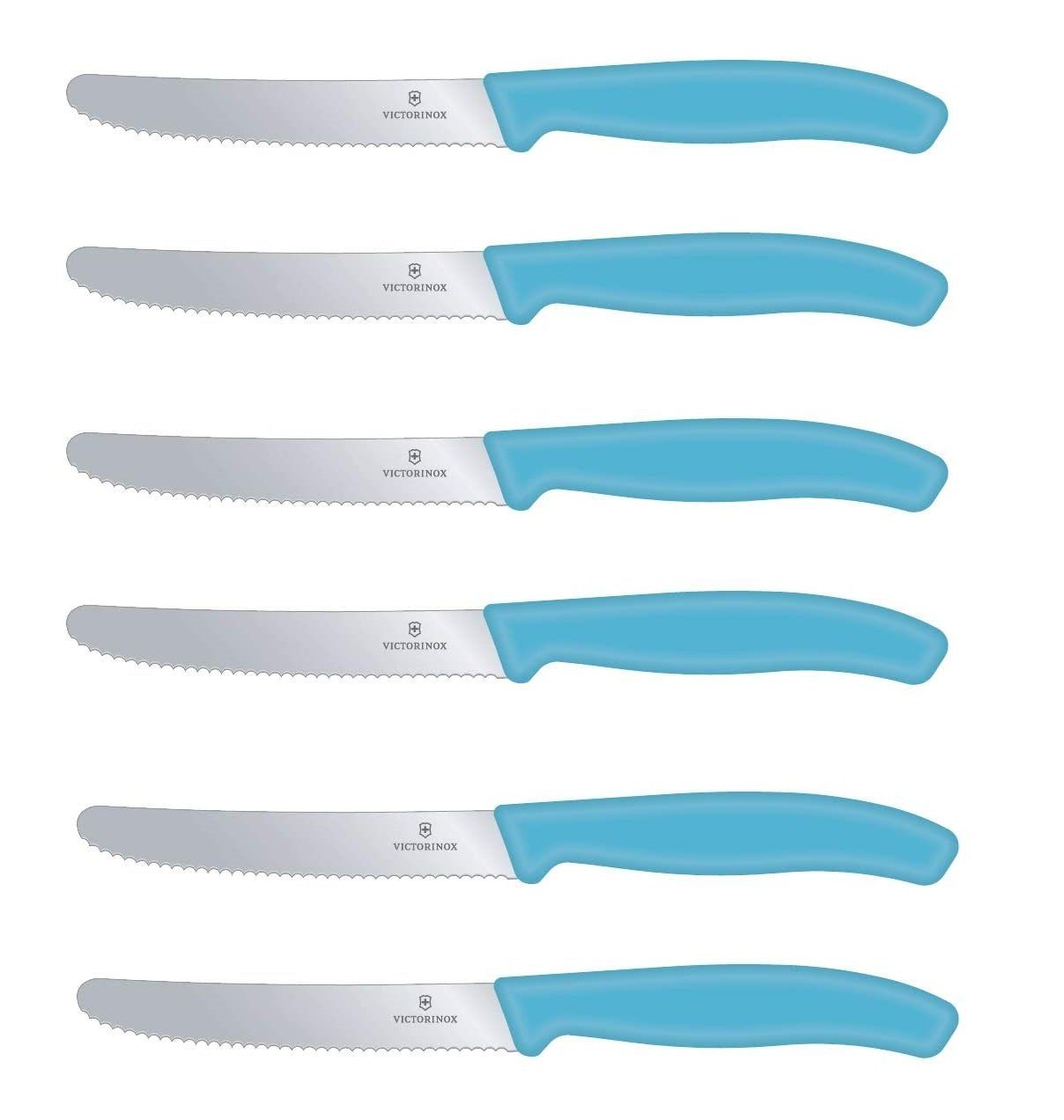 Victorinox Tafelmesser 6 Stück Tafelmesser Swiss Classic Karibikblau
