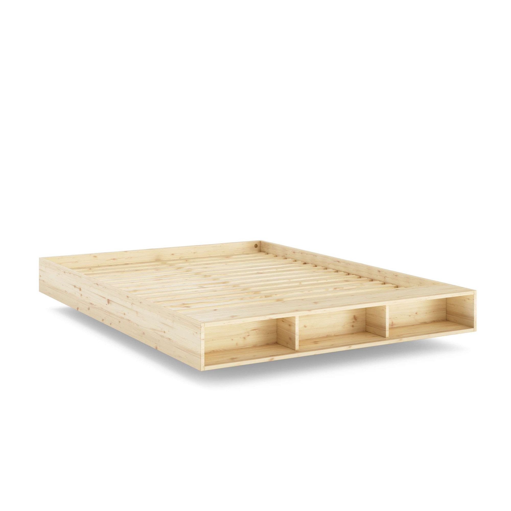 Karup Design Stauraumbett Merge Bed Bettgestell m. integrierter Bank m. Stauraum, mehrere Größen, inkl. Lattenrost, excl. Matratze, FSC®-zertifiziertes Massivholz