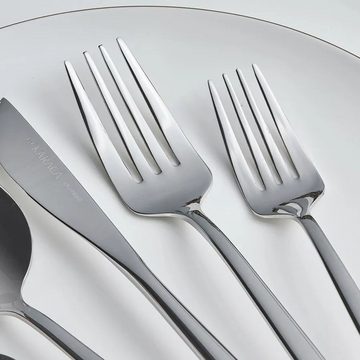 Özberk Besteck-Set Orion Shiny Platin, Edelstahl, Hochwertiges Edelstahlbesteck Set Platin 30 teilig