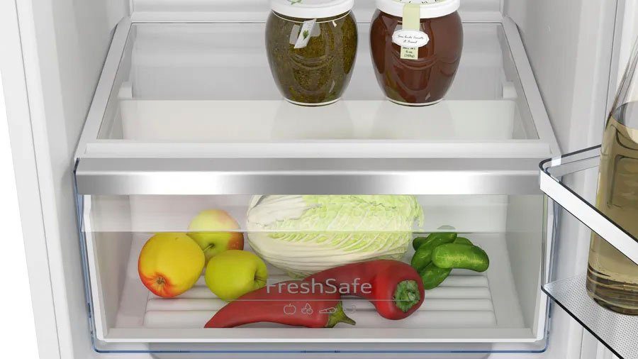 Lagermöglichkeiten N Safe cm 50 Obst für Einbaukühlschrank NEFF von 87,4 KI1212FE0, 54,1 Gemüse flexible breit, und Schublade hoch, – cm Fresh