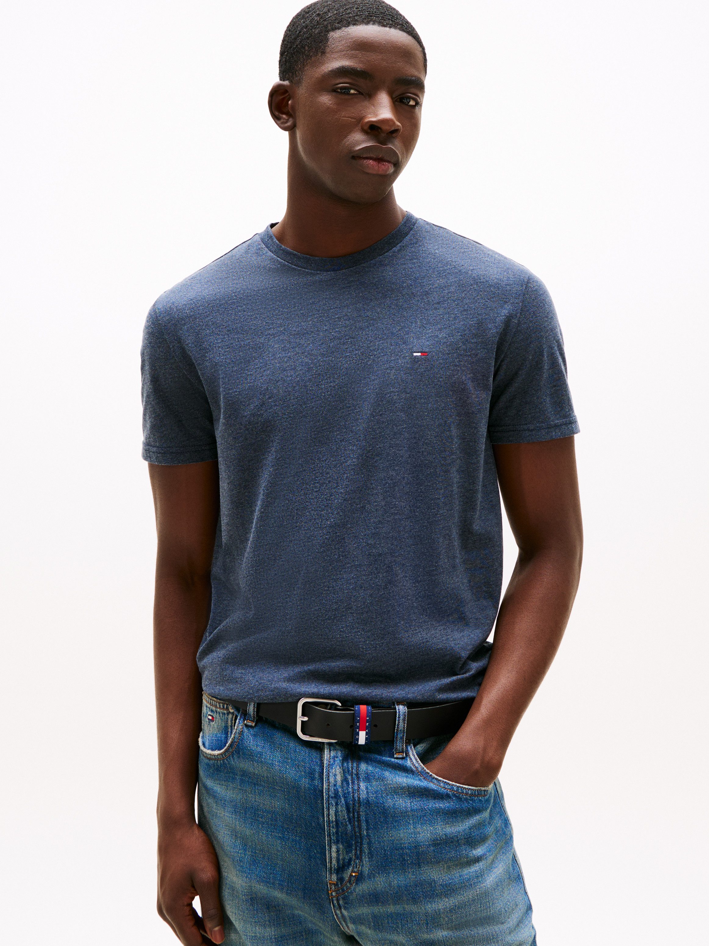 Tommy Jeans T-Shirt TJM XSLIM JASPE HTR TEE EXT Mit Rundhalsausschnitt