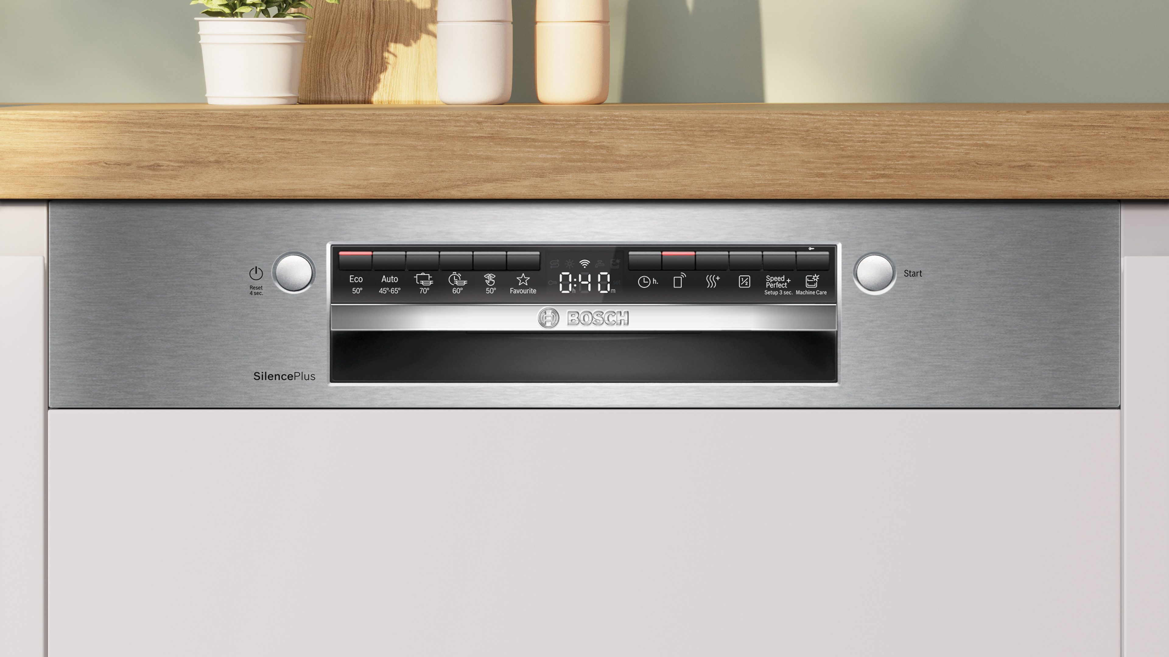 BOSCH teilintegrierbarer Geschirrspüler Serie 4 SMI4EAS28E, 13 Maßgedecke, Automatische Türöffnung für Effizienz, flexible Körbe & Schubladen – Bild 5 von 5