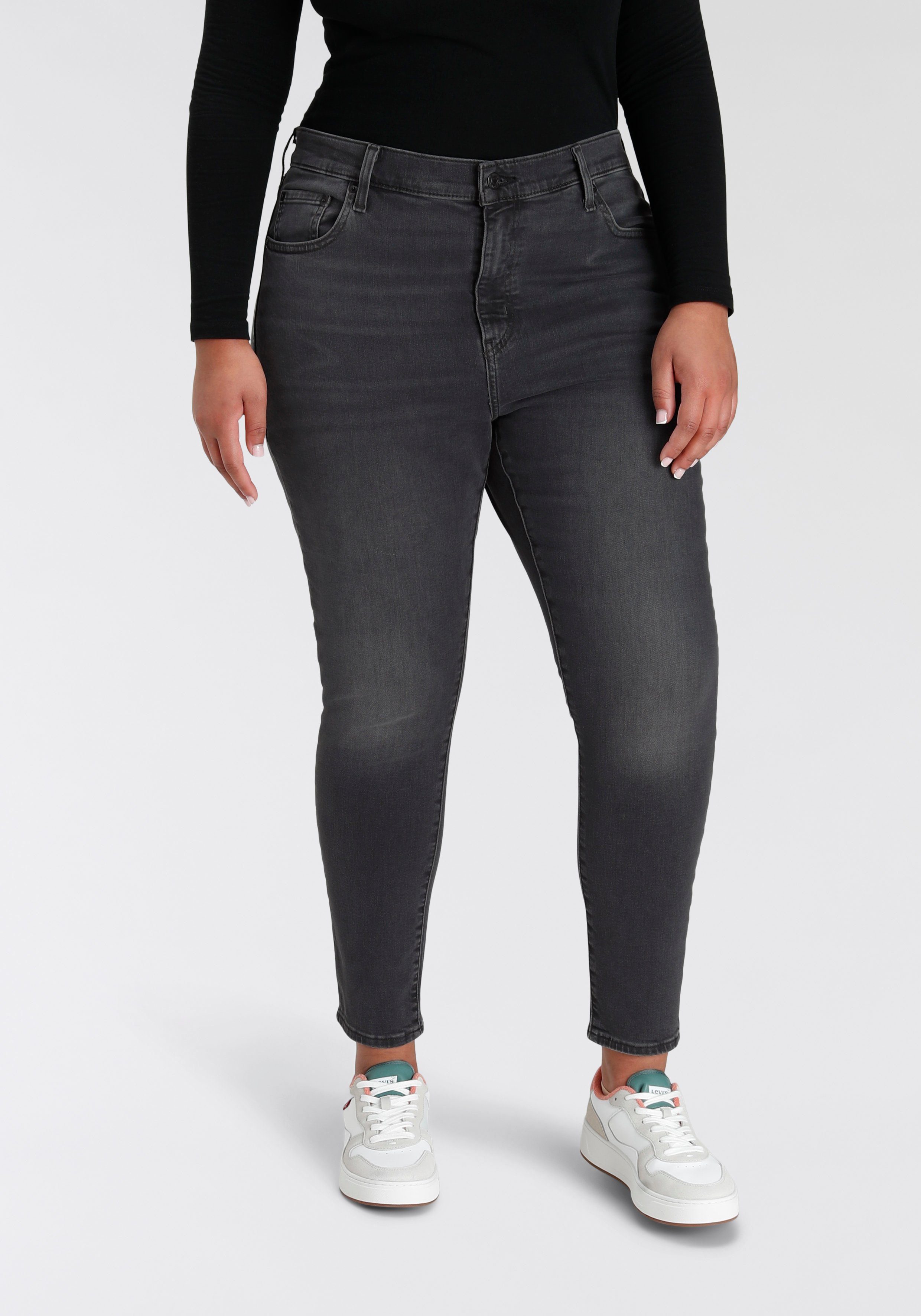 Levi's® Plus Skinny-fit-Jeans 721 PL SKINNY black RISE figurbetonter sehr Schnitt HI