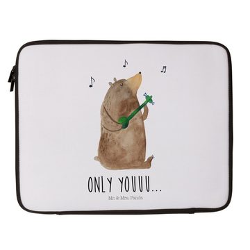 Mr. & Mrs. Panda Laptop-Hülle 27 x 36 cm Bär Gitarre - Weiß - Geschenk, Teddybär, Tasche, Computert, Liebevolle Designs