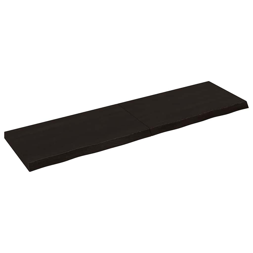 vidaXL Regal Wandregal Dunkelbraun 180x50x(2-6)cm Massivholz Eiche Behandelt, 1-tlg.