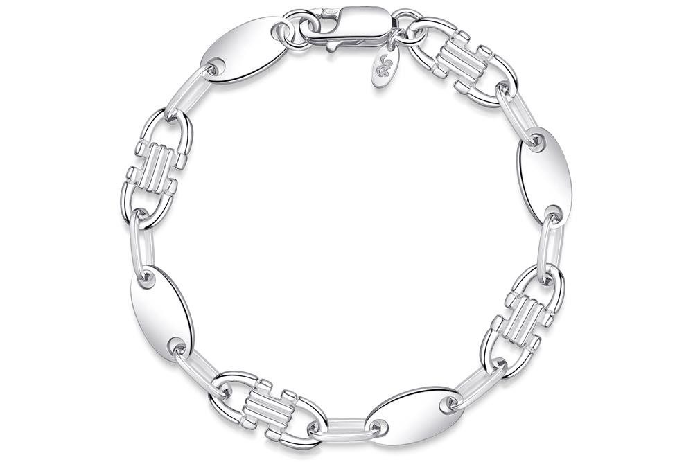 Silberkettenstore Silberarmband Plattenkette Armband (Steigbügelarmband) 8,5mm - 925 Silber