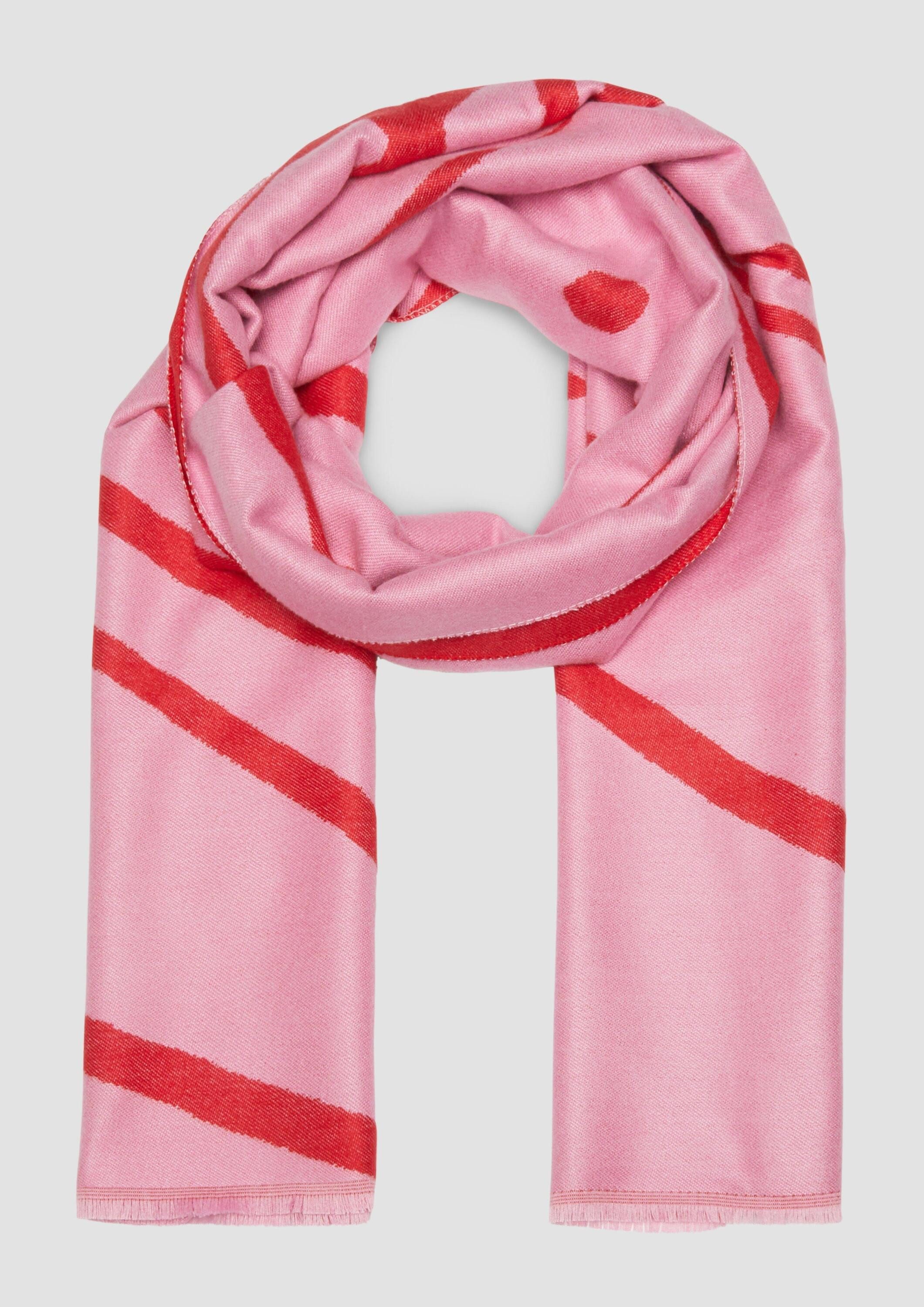 s.Oliver Schal Tuch, Doubleface-Schal mit Fransen