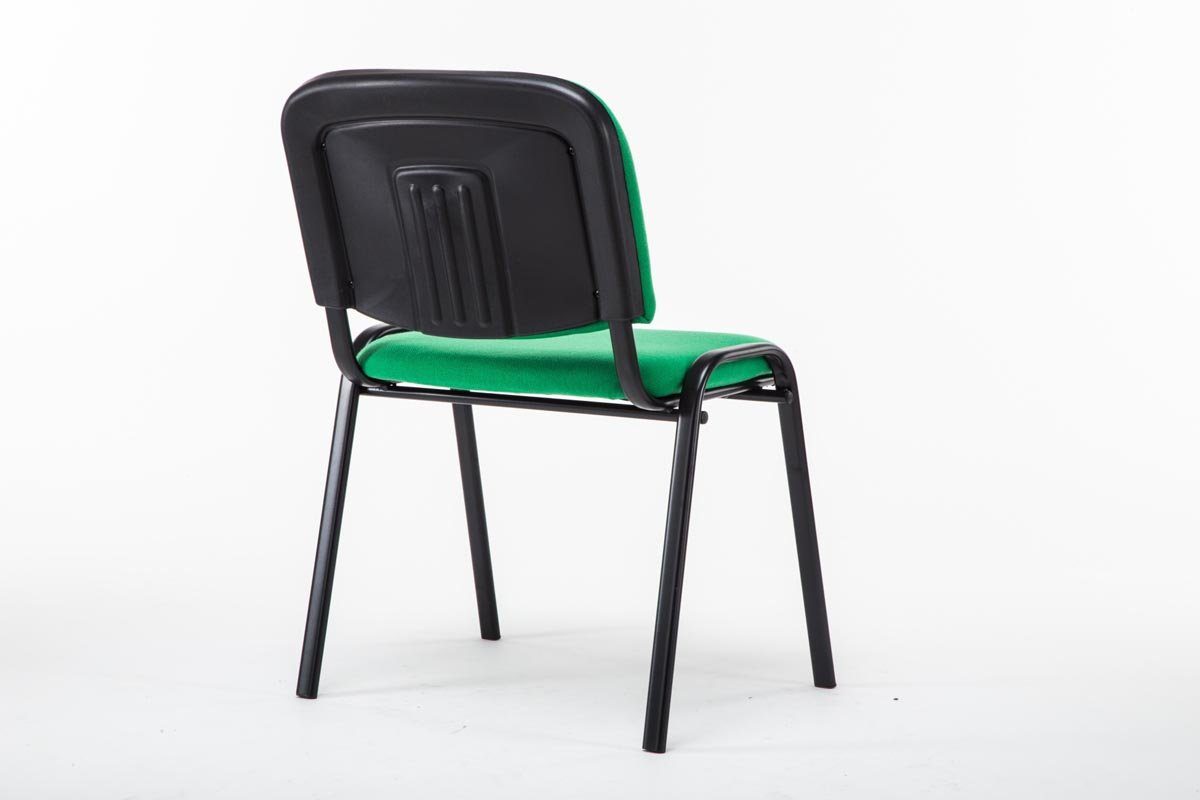 mit schwarz (Besprechungsstuhl Warteraumstuhl Polsterung Metall Stoff Gestell: TPFLiving grün - Messestuhl), Sitzfläche: - Konferenzstuhl - hochwertiger Besucherstuhl Keen -