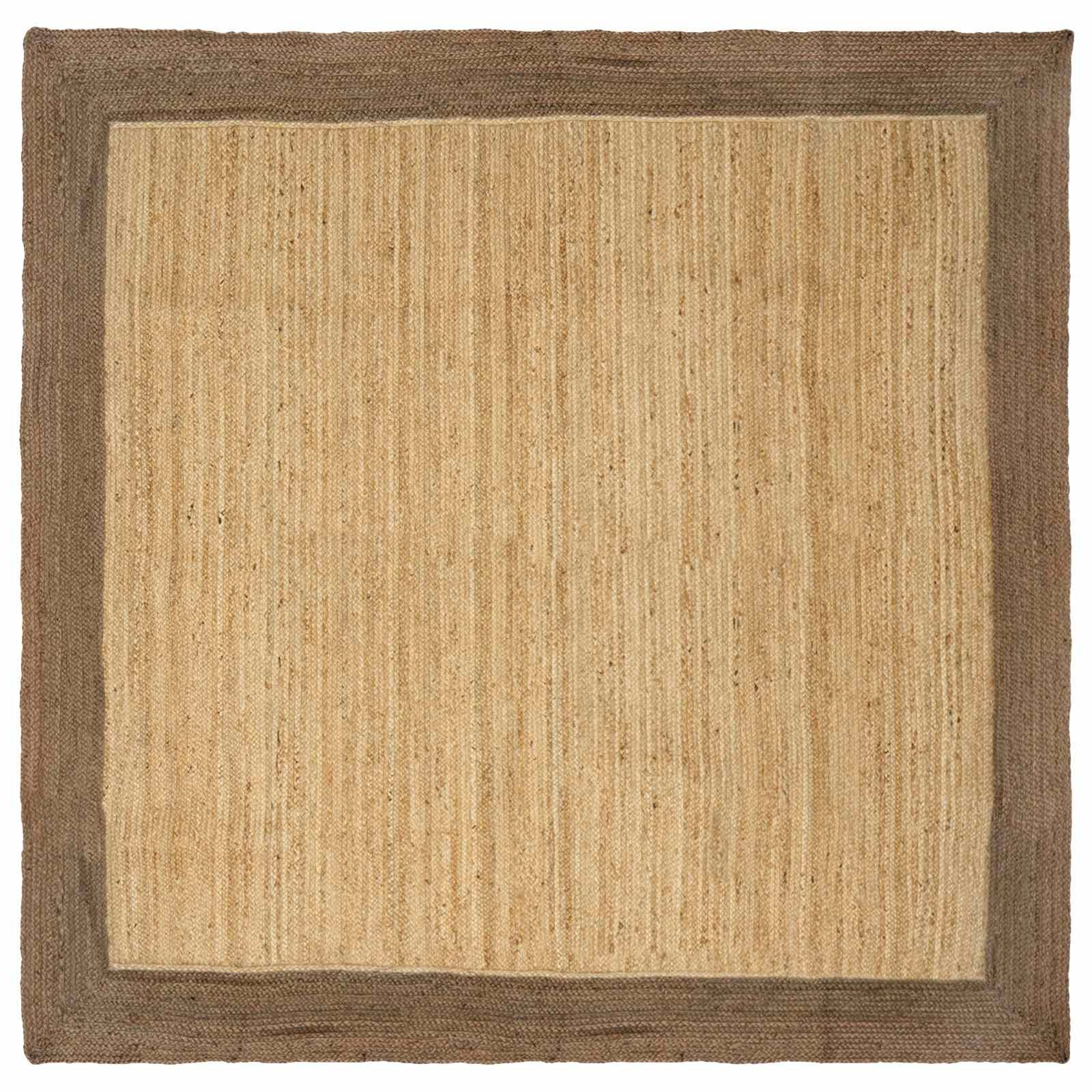 vidaXL Teppich Bereichsteppich Grau 240 x 240 cm Jute