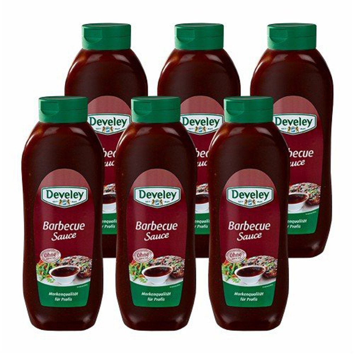 Develey Grillsauce, Develey Barbecue Sauce kraeftig wuerzig im Vorratspack 6x875ml mild