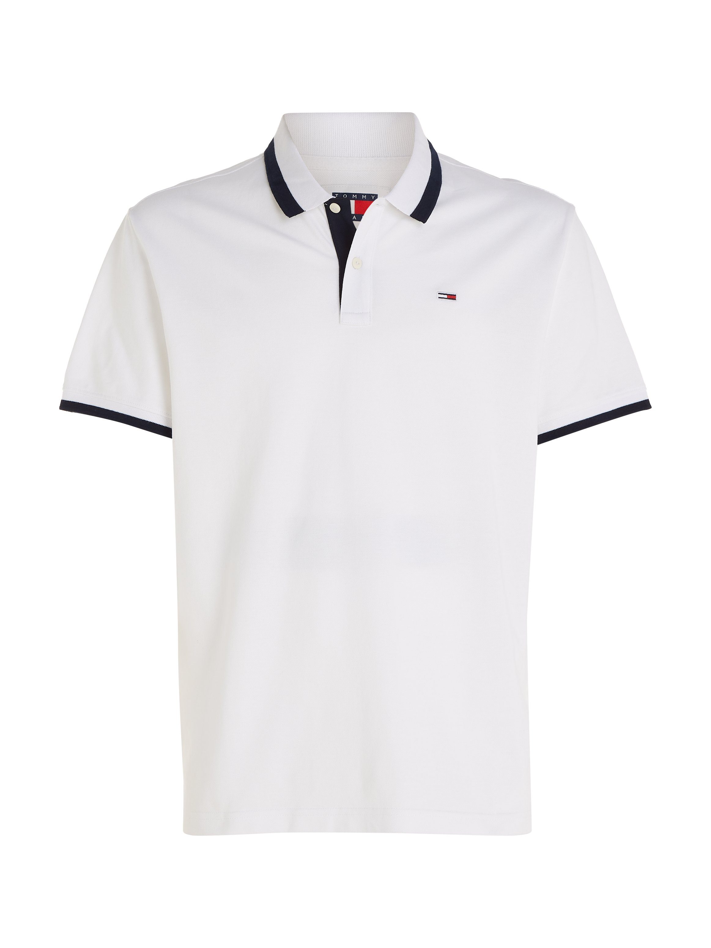 Jeans TIPPED SOLID mit Tommy POLO Polokragen White REG Poloshirt TJM