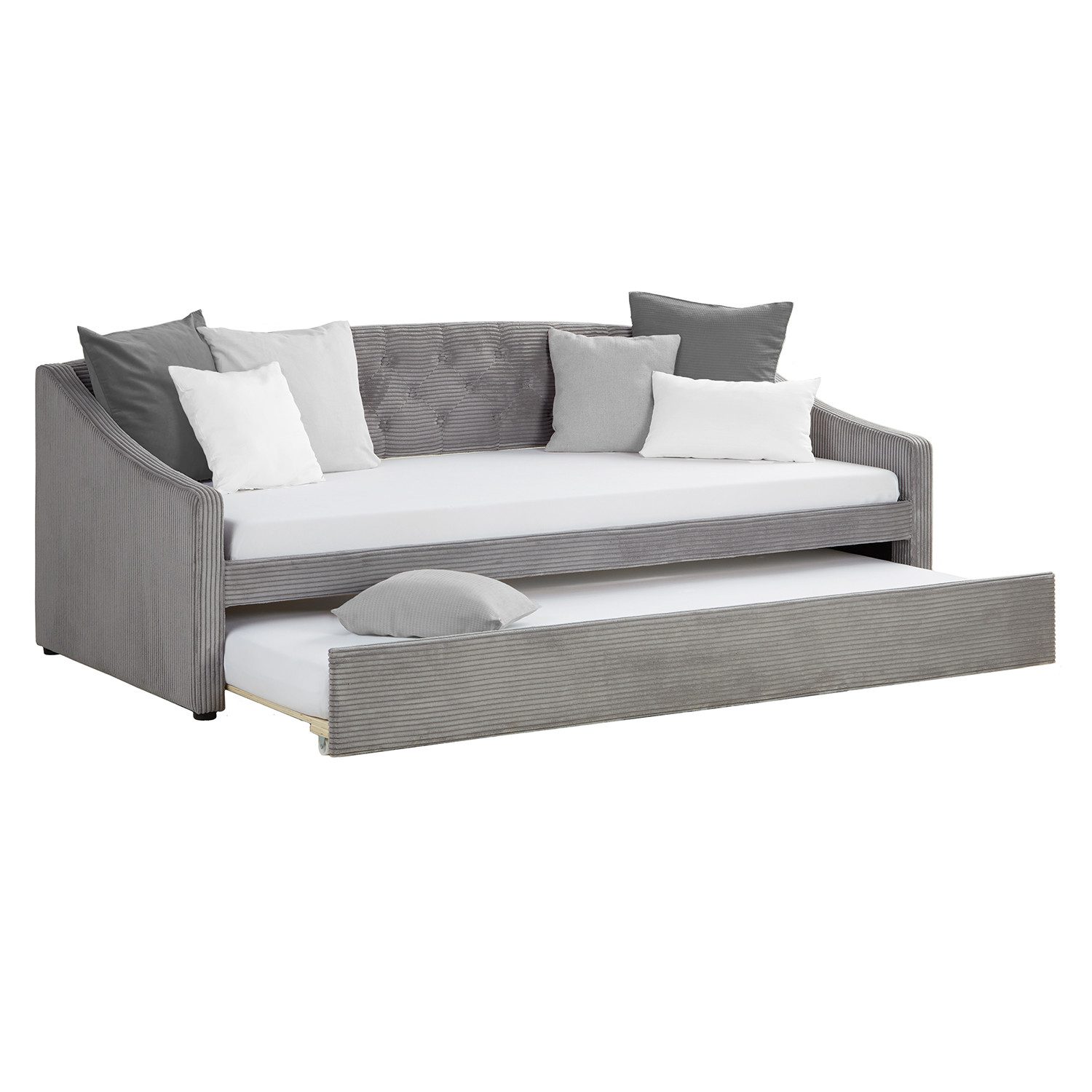Homestyle4u Polsterbett 90x200 Schlafsofa Bettfunktion 2 günstig online kaufen
