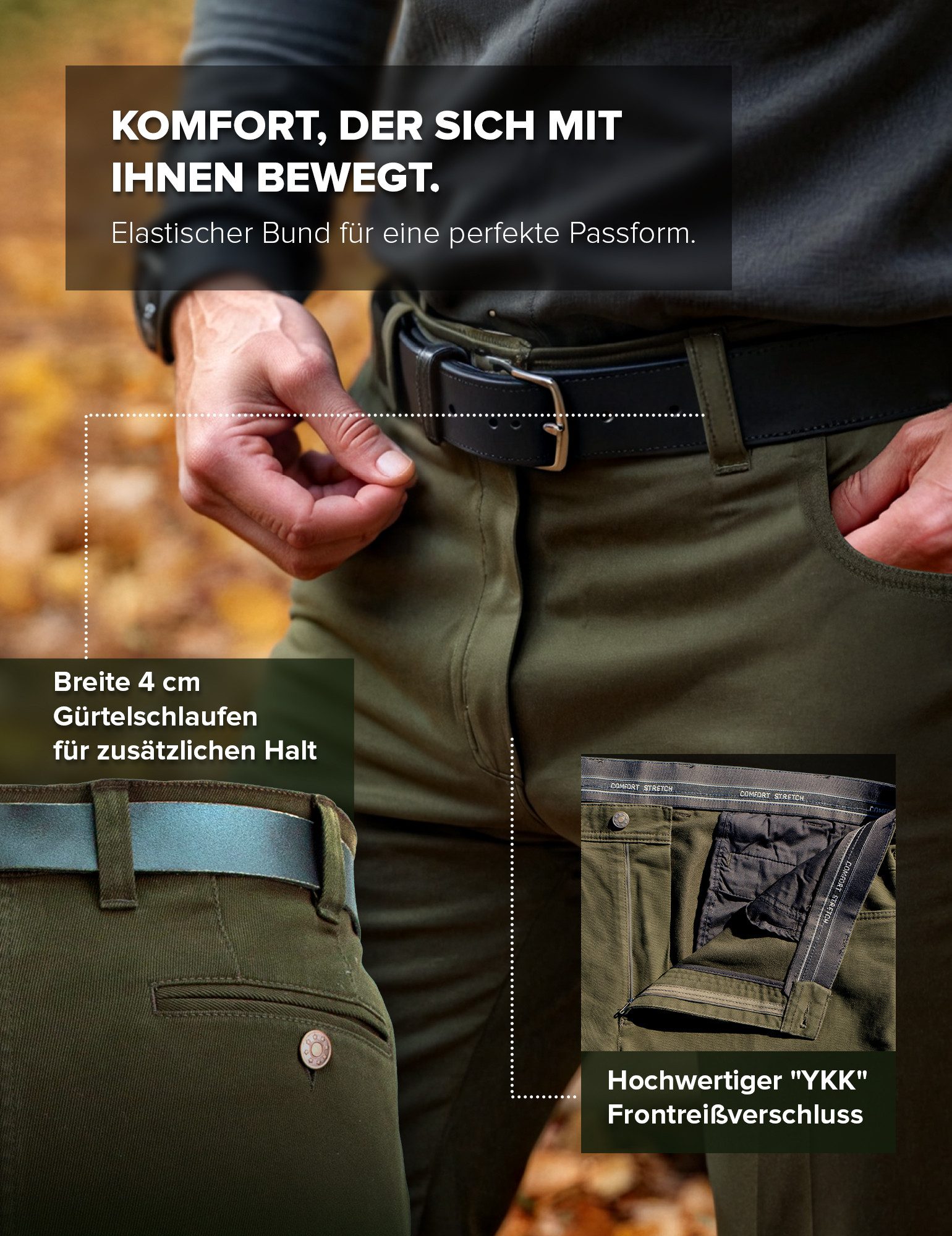 La Chasse® Stretch-Jeans Jagdhose Monza - Arbeitshose Herren Stretch - Outdoorhose Oefele – Bild 5 von 5